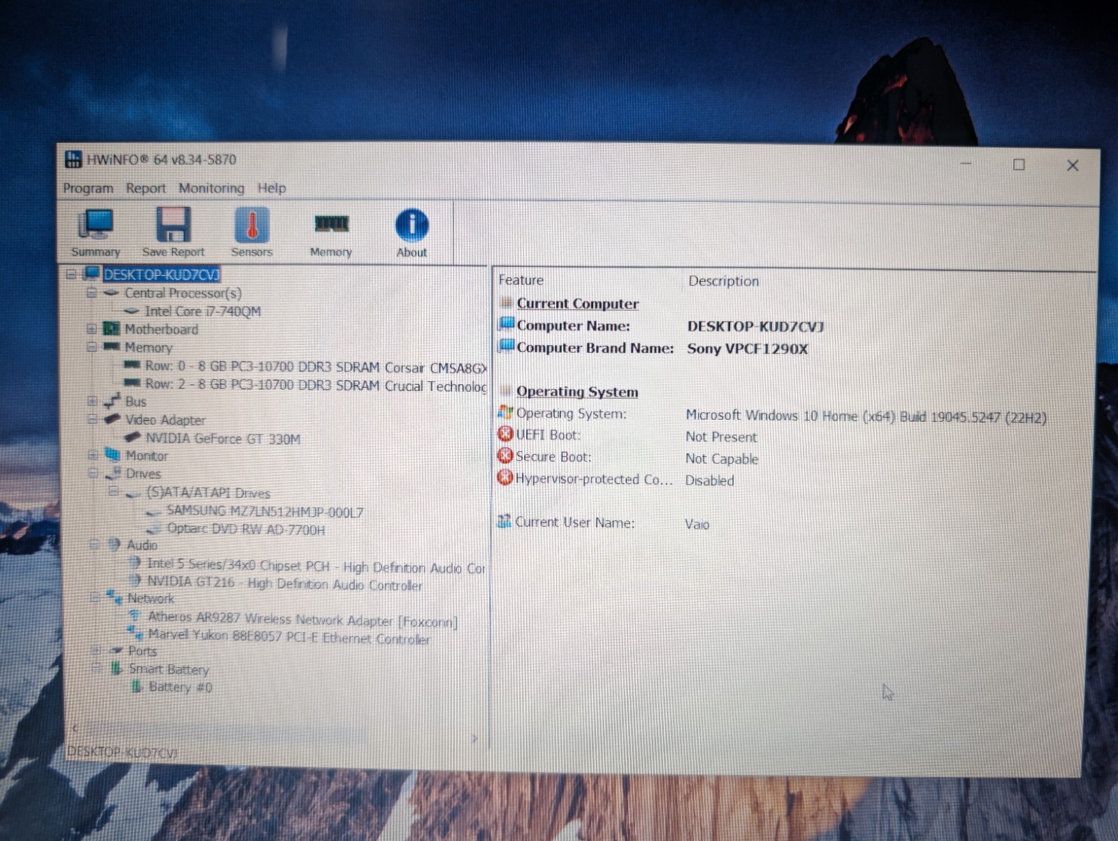 16″ SONY VAIO VPCF1 | i7-740QM 16GB RAM 512GB SSD | FHD NVIDIA | Win 10 & 7 Dual