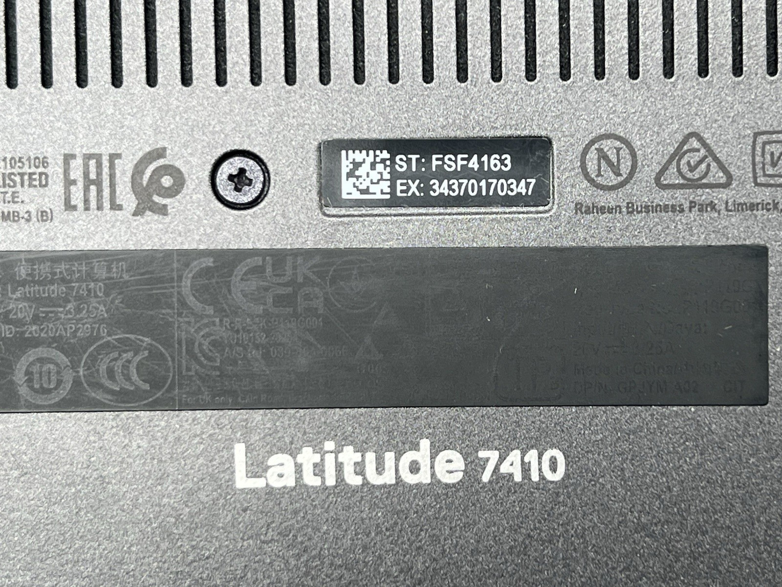 Dell Latitude 7410, i5-10210U CPU, @ 1.60GHz, 8GB RAM, 256GB NVMe-No OS/AC