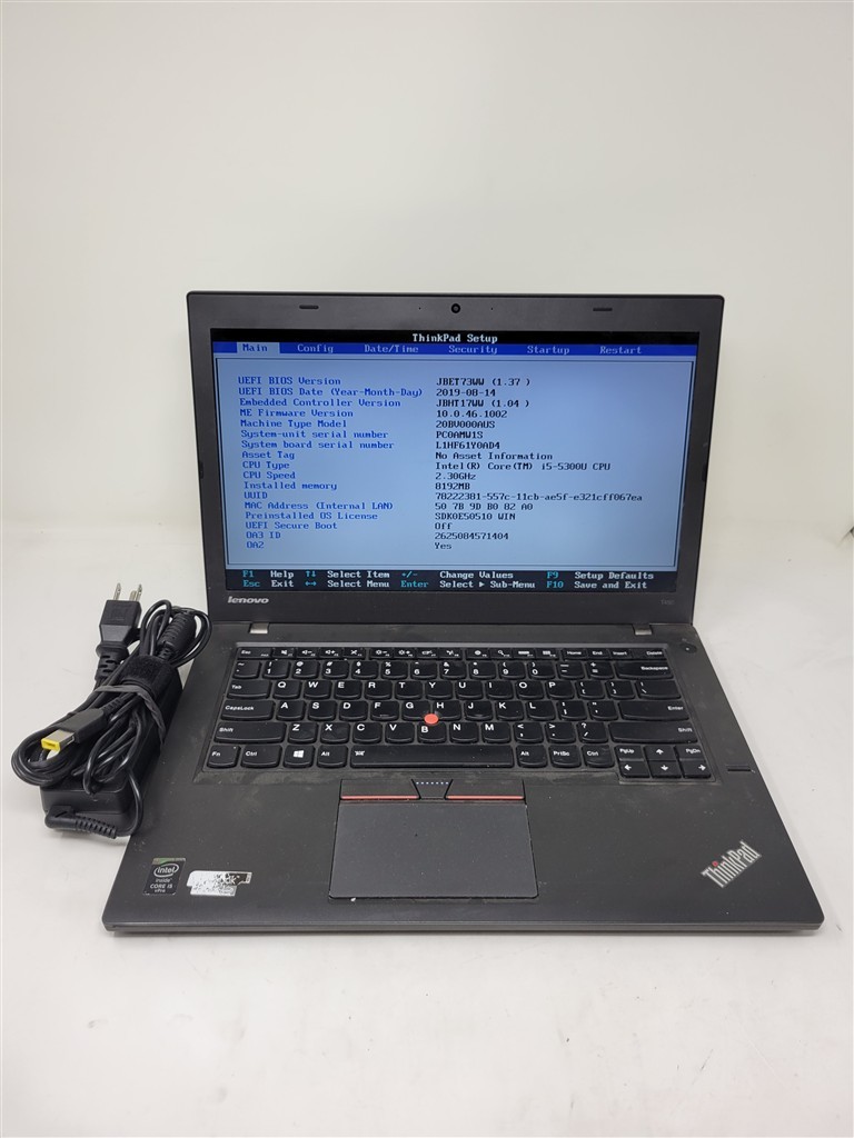 Lenovo ThinkPad T450 Laptop Core i5-5300U 2.3GHz 8GB 256GB