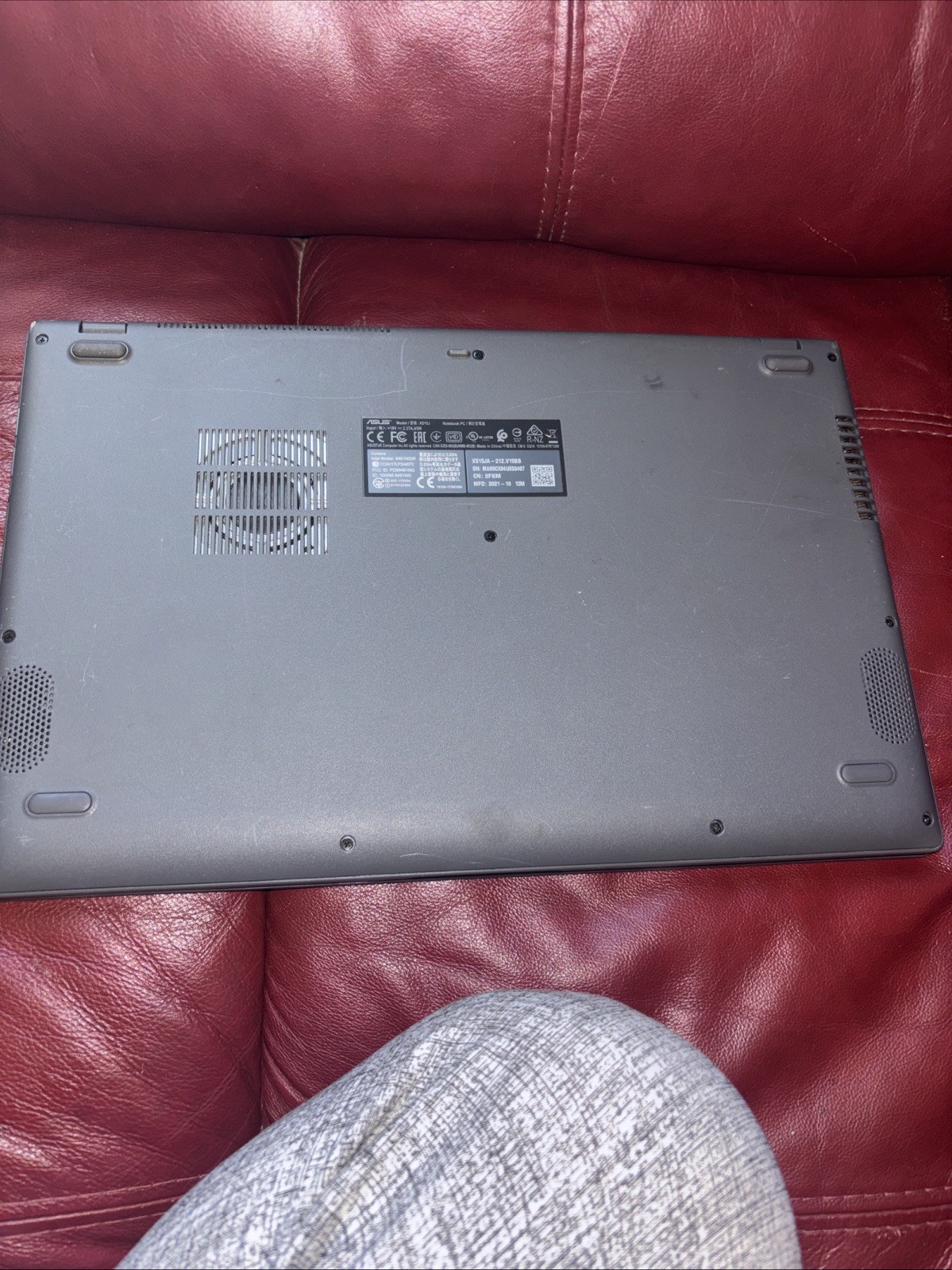 Laptop Asus X515J Untested No Power Cord