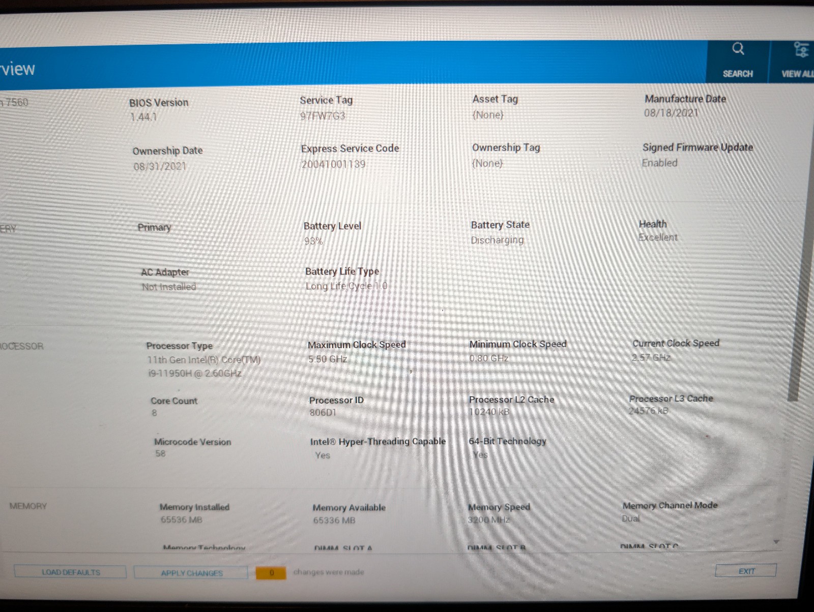 Dell Precision 7560 15.6″ Laptop i9-11950H 64GB RAM 1TB NVMe RTX A4000 Win11 Pro