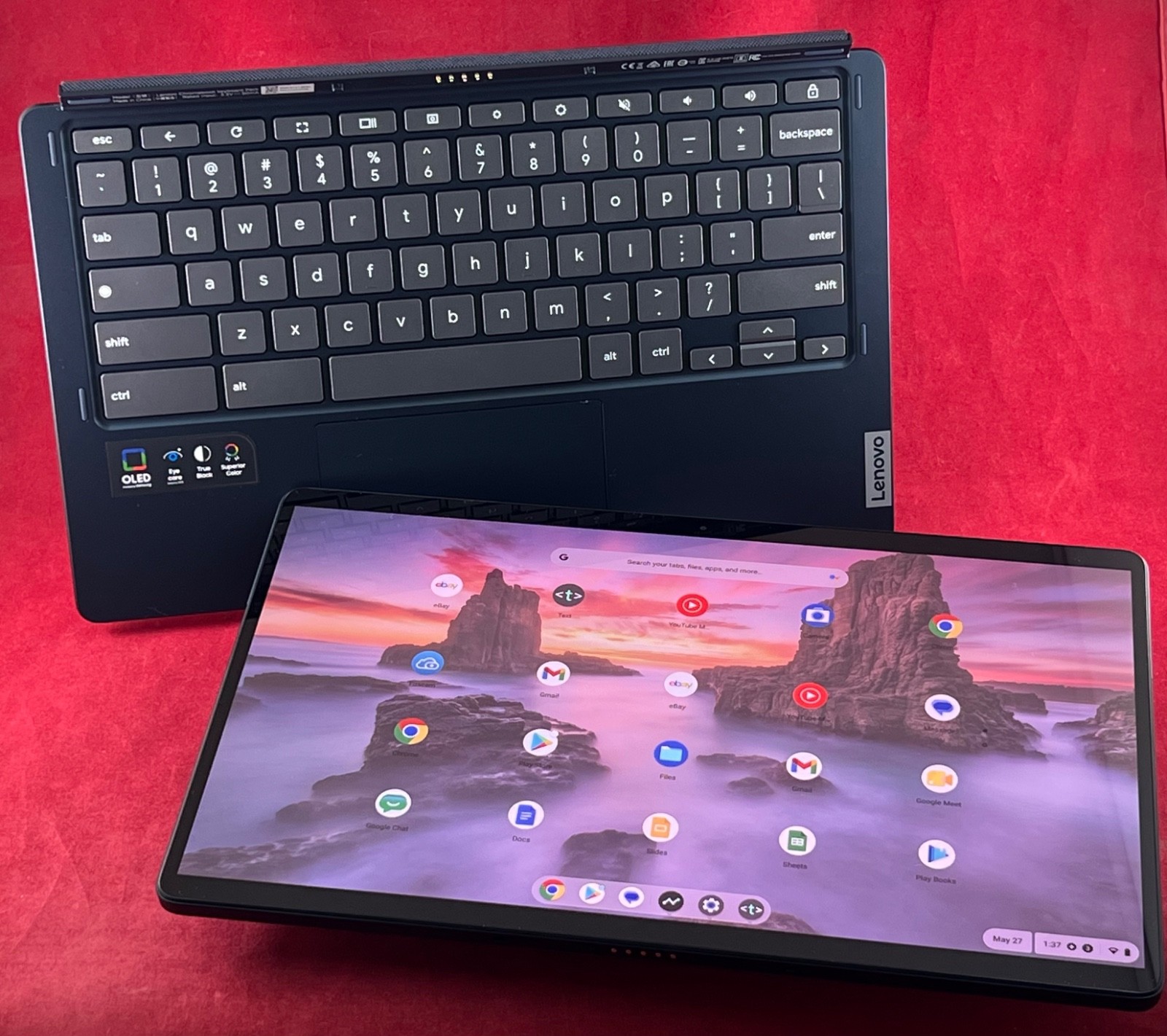 NEW LENOVO 128GB CHROMEBOOK DUET 5 13.3″ FHD TOUCHSCREEN LAPTOP / TABLET 13Q7C6