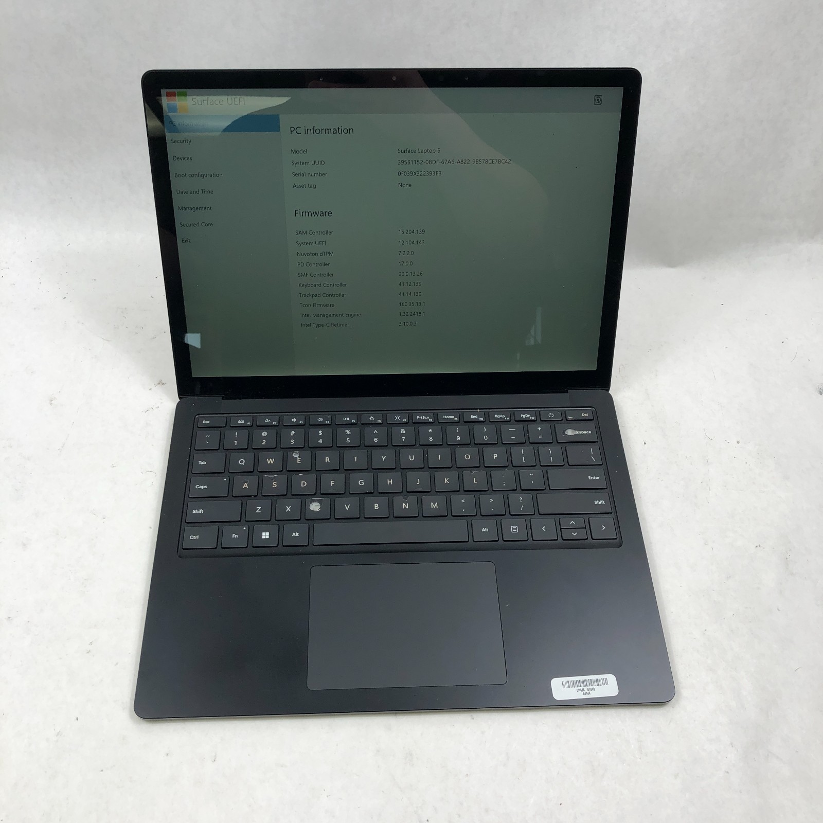 Microsoft Surface Laptop 5 1951 i7-1265U 2.1GHz 512GB SSD 16GB DDR4 No OS READ