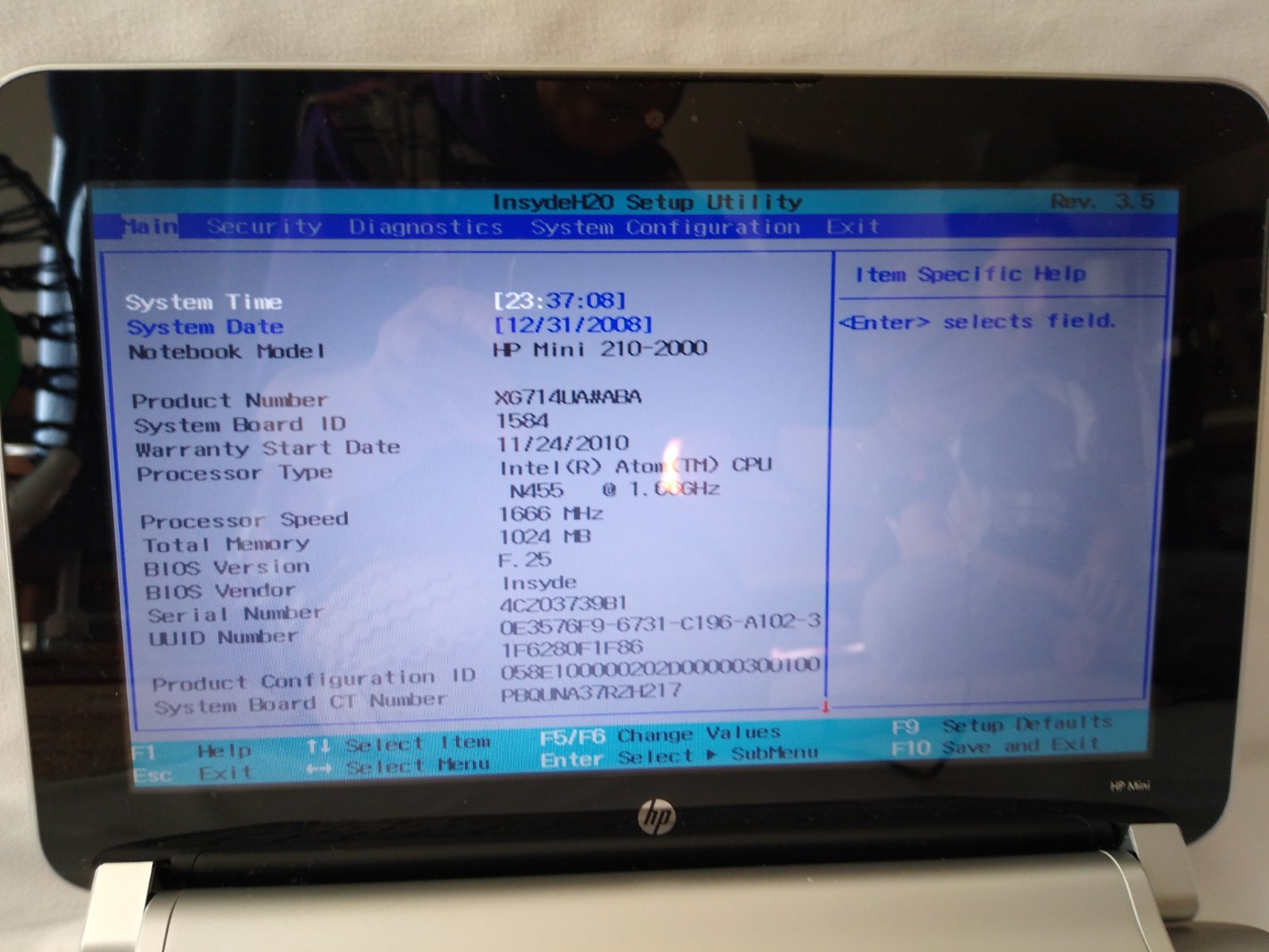 HP Mini 210 2090NR Intel Atom Laptop Notebook 10.1in 250 GB HDD Windows 7 Red PC