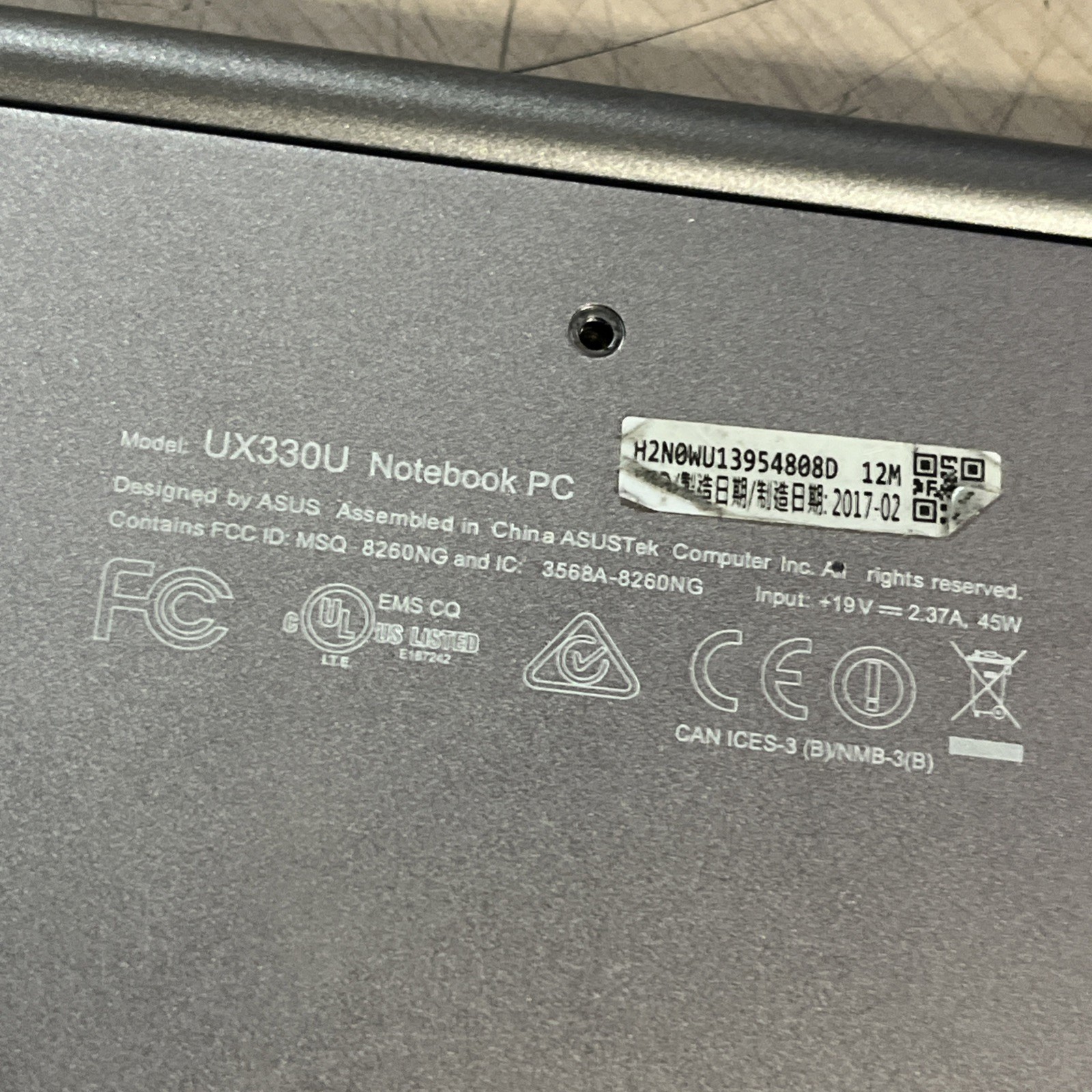 ASUS UX330U INTEL CORE I5 7TH GEN 8GB RAM NO HD