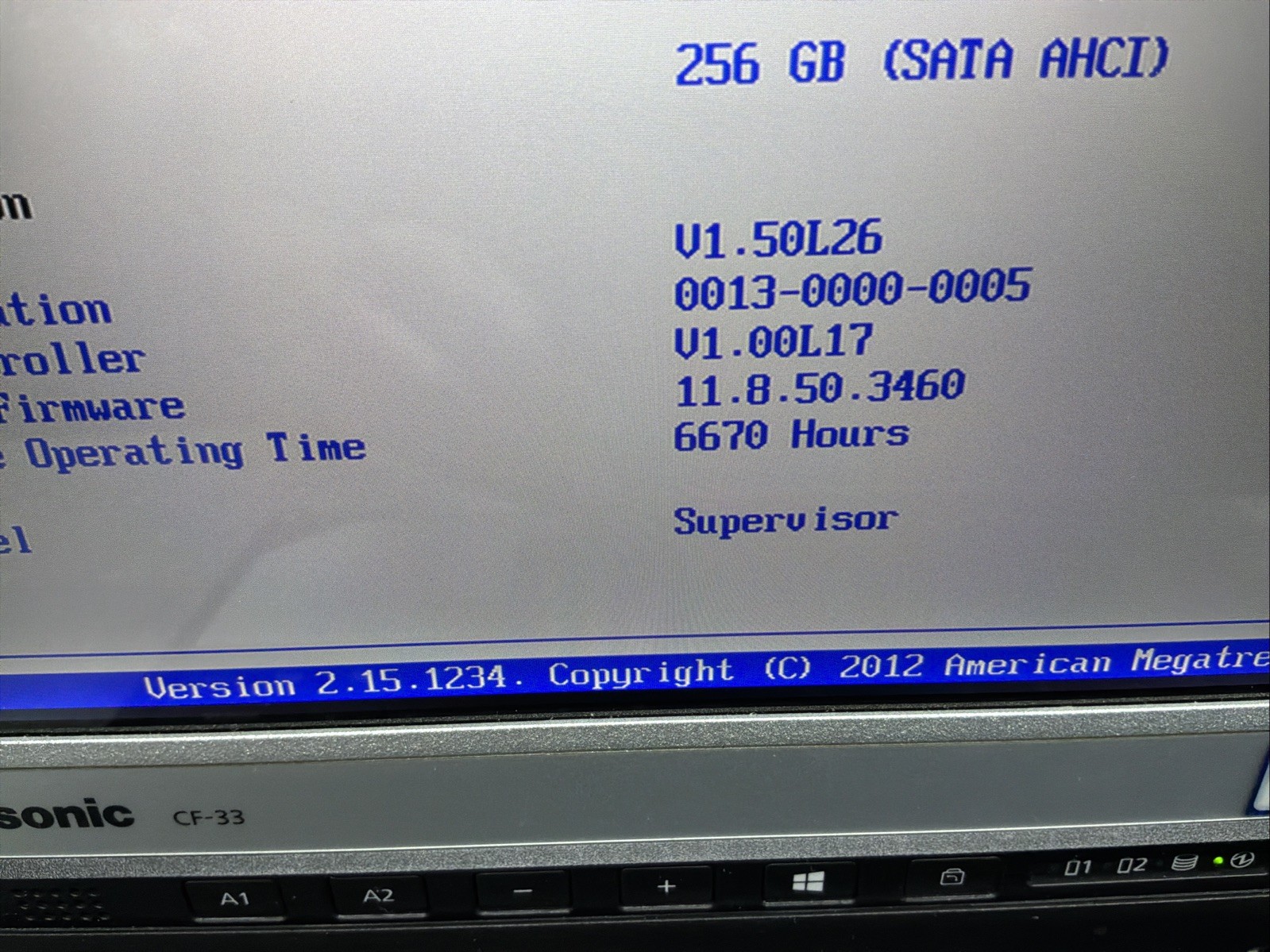 Toughbook Panasonic CF-33 I5-6300U 8GB RAM 256GB SSD Win11P W/CHARGER SEE DETAIL