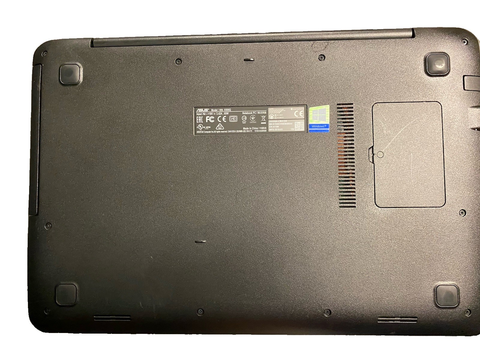 ASUS X555Q Laptop AMD A12-9720P 8GB RAM 120GB SSD Windows 10 Working