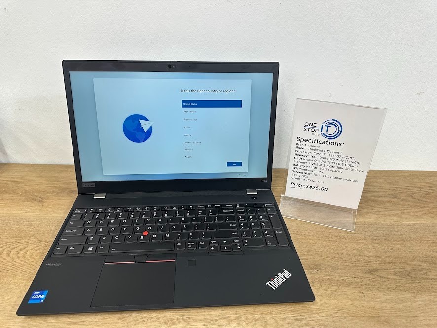 Lenovo ThinkPad P15s Gen 2, Core i7 1165G7 32GB DDR4 Nvidia Quadro T500, 512GB