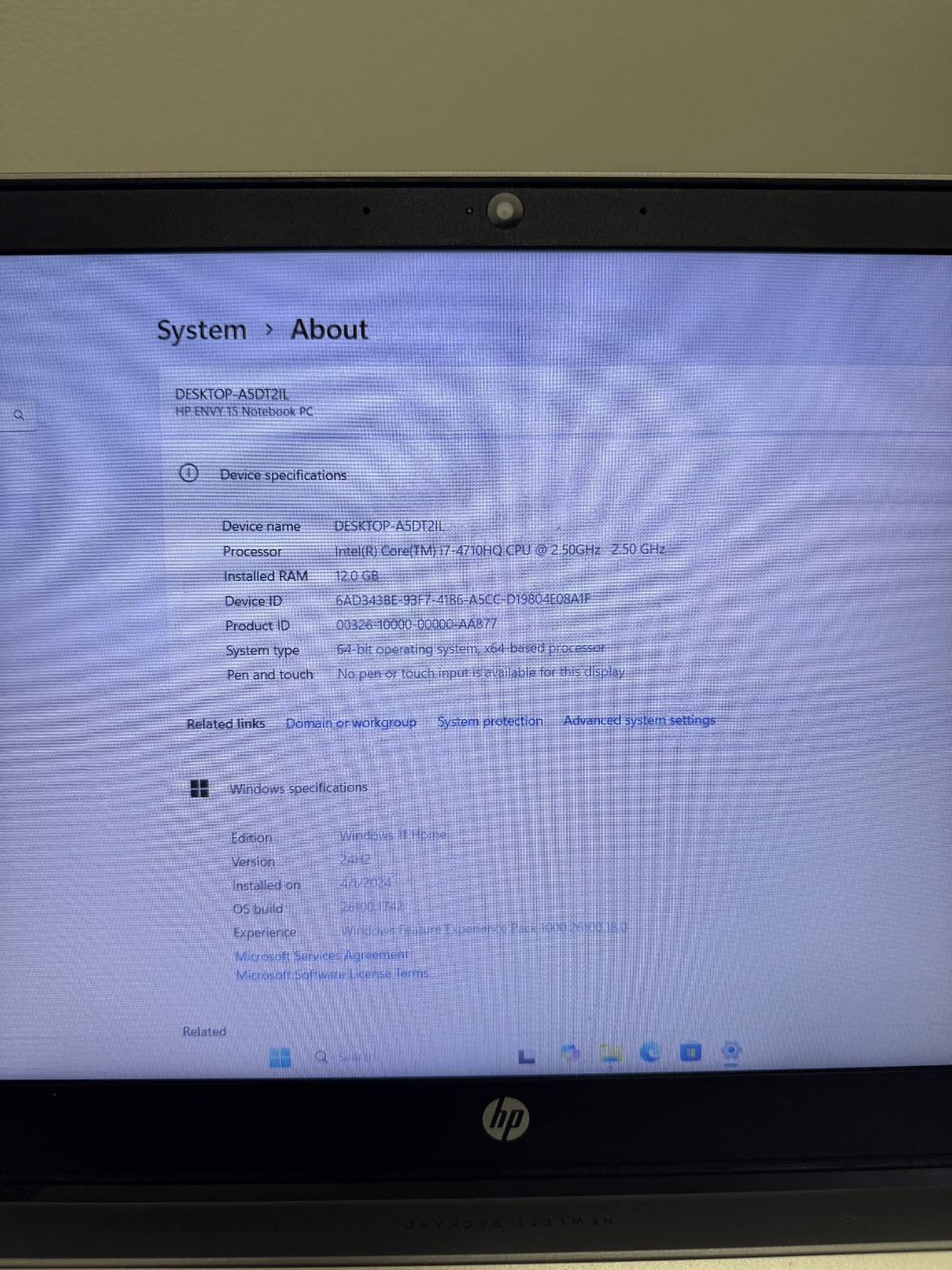 HP Envy 15 ProtectSmart Laptop (i7 4th Gen, 12GB RAM, 1TB HDD)