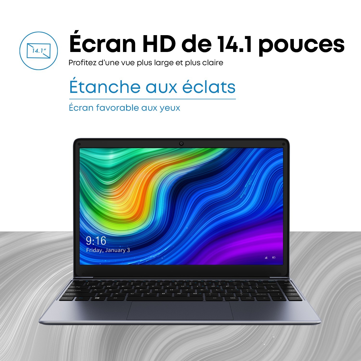 CHUWI Laptop 14.1” HD Intel Celeron N4000 8GB 256GB SSD Webcam Windows 11 H