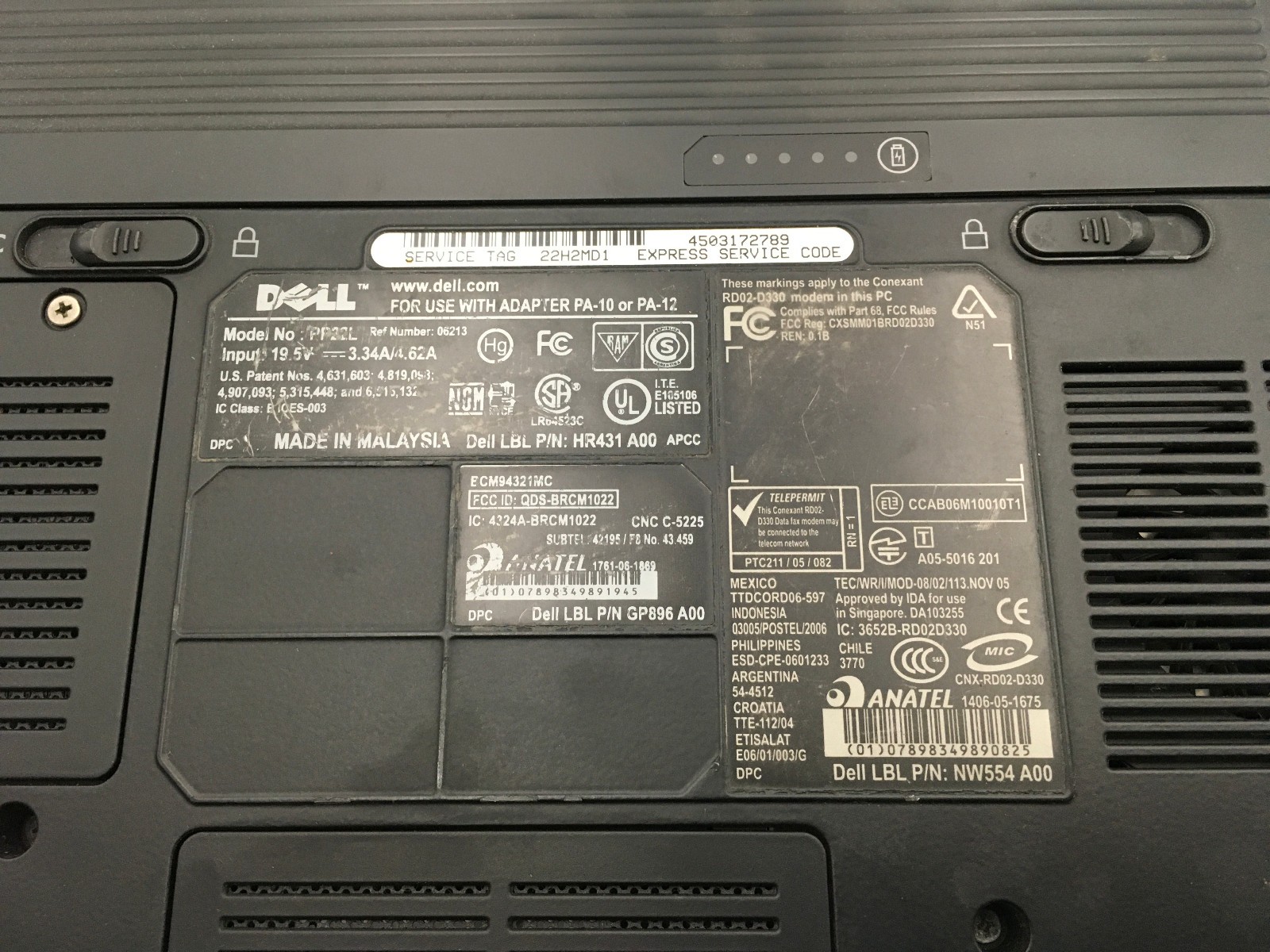 DELL INSPIRON 1520 – FOR PARTS/NO POWER – INTEL CORE 2 DUO – 1GB RAM – 15″ – BB