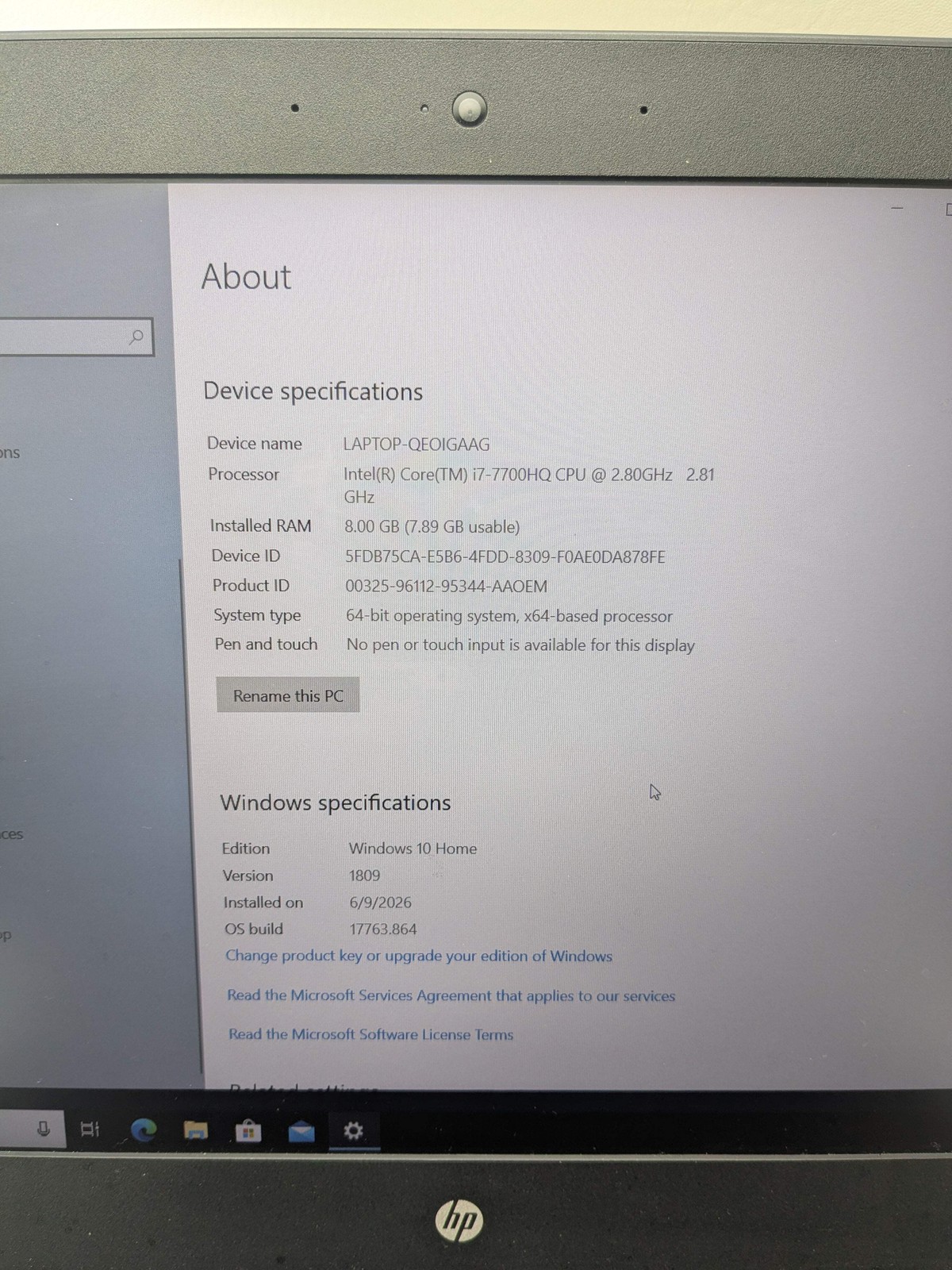 HP Omen QEOIGAAG 15.6″ i7-7700HQ 2.8GHz 8GB RAM 1TB SSD GeForce GTX 1050