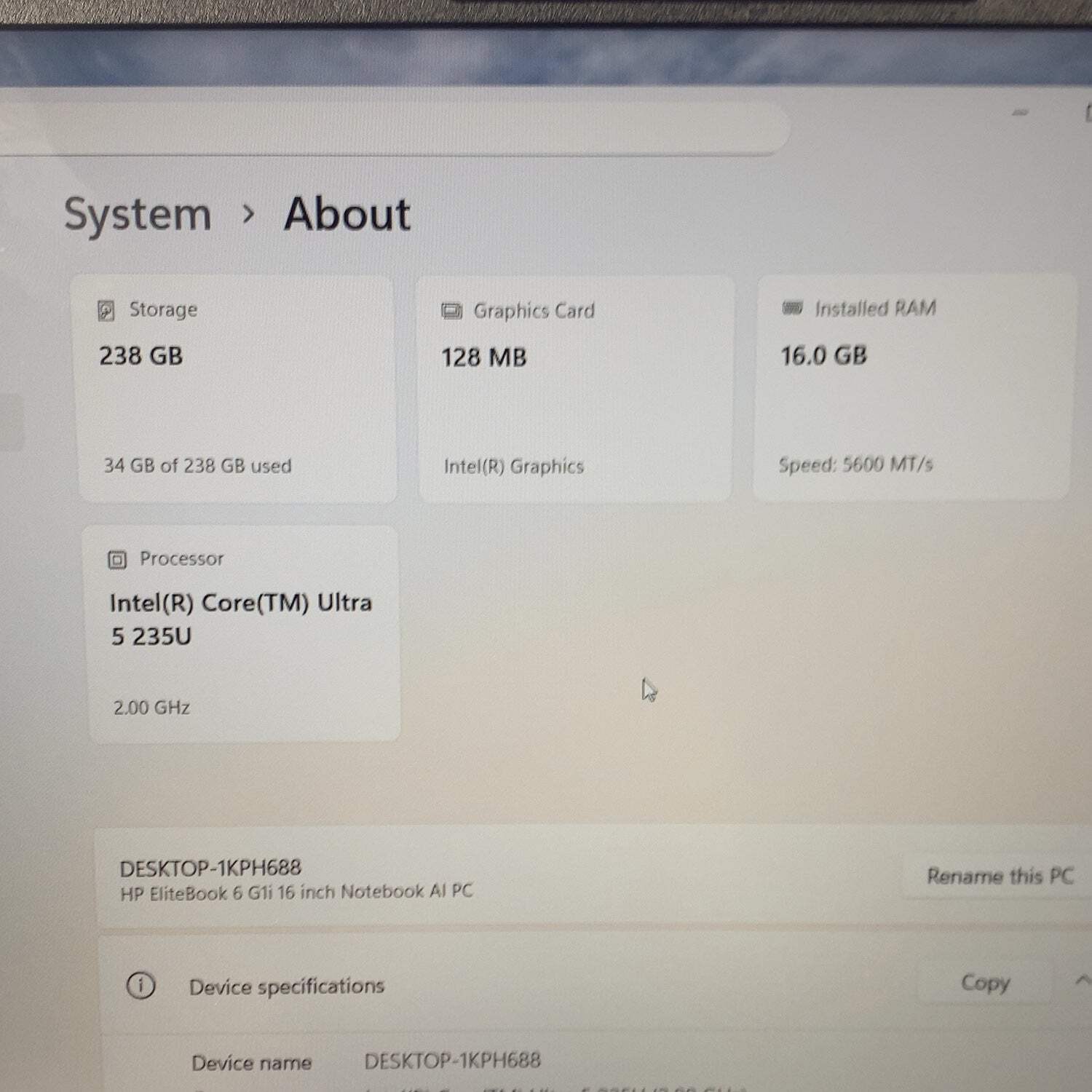 HP EliteBook 6 G1i 14″ Core Ultra 5 235U 2.0GHz 16GB RAM 256GB SSD