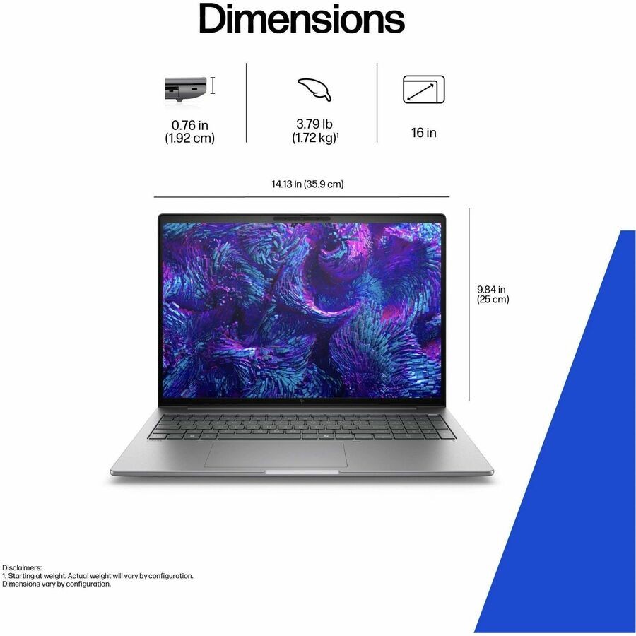 HP ZBook 8 G1i 16 Mobile Workstation – WUXGA – 60 Hz – Intel Core Ultra 7 255H