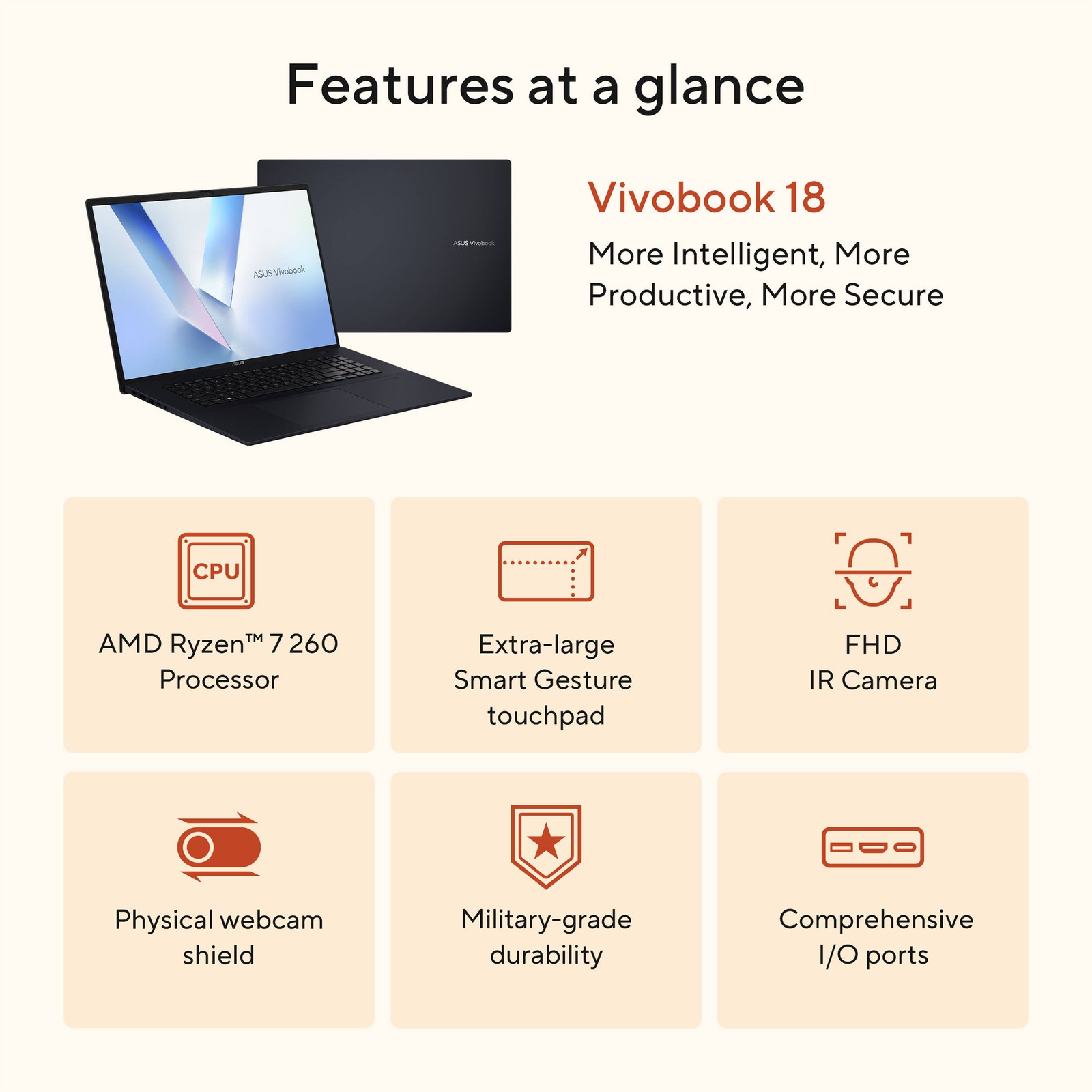 ASUS 18″ Vivobook 18 Laptop AMD Ryzen 7 32GB DDR5 1TB SSD