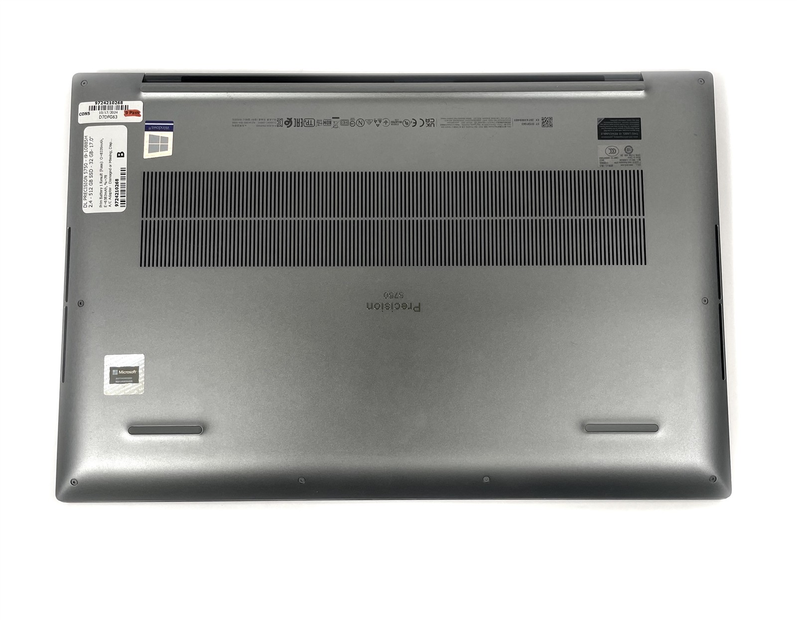 Dell Precision 5750 Laptop i9-10885H 512GB SSD 32GB RAM RTX 3000 – Win 11 Pro