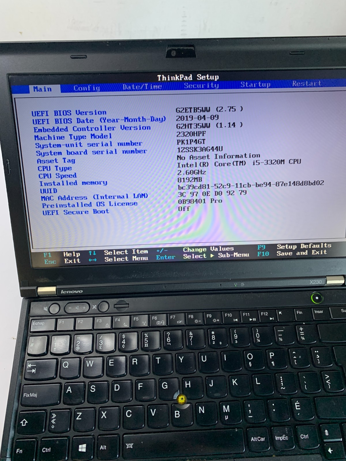 Lenovo ThinkPad X230 – I5 3320m – 4GB DDR3 – NO HDD/NO SDS – NO OS – NO AC