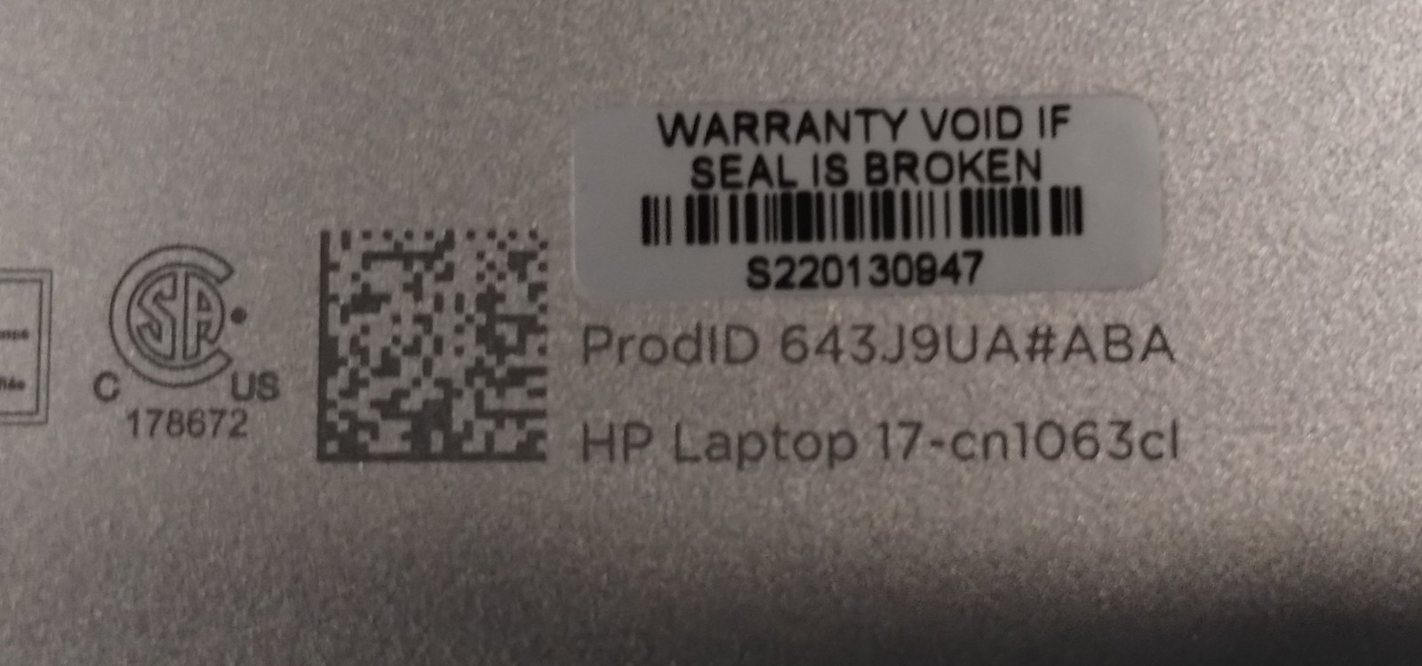 HP Laptop 17-cn1063cl – NO RAM – NO DRIVE – PARTS ONLY – WORKED PRIOR 2 DISASSEM