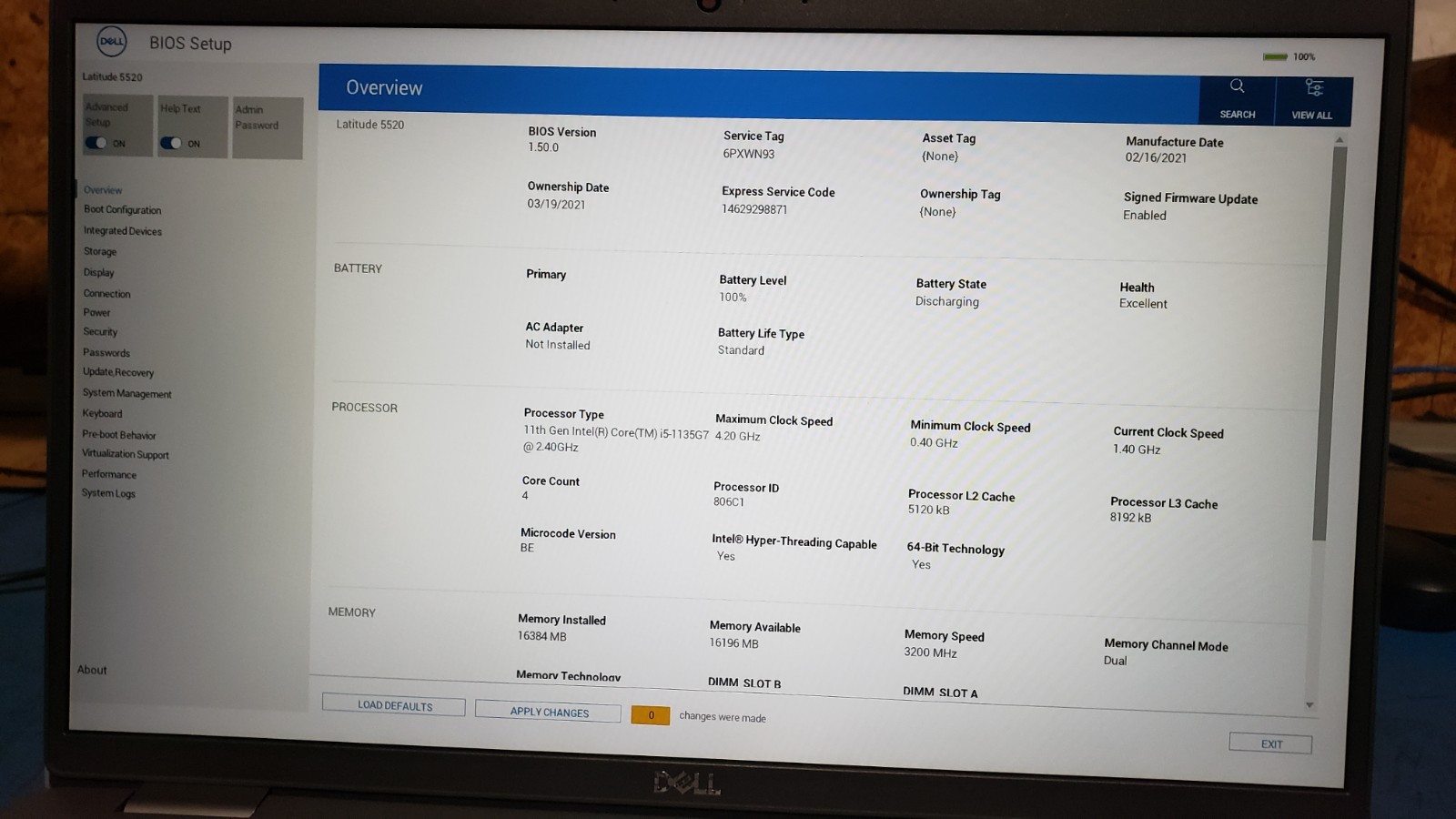 Dell Latitude 5520 i5-1135G7 16GB RAM 256GB NVME READ & CHECK PICTURES