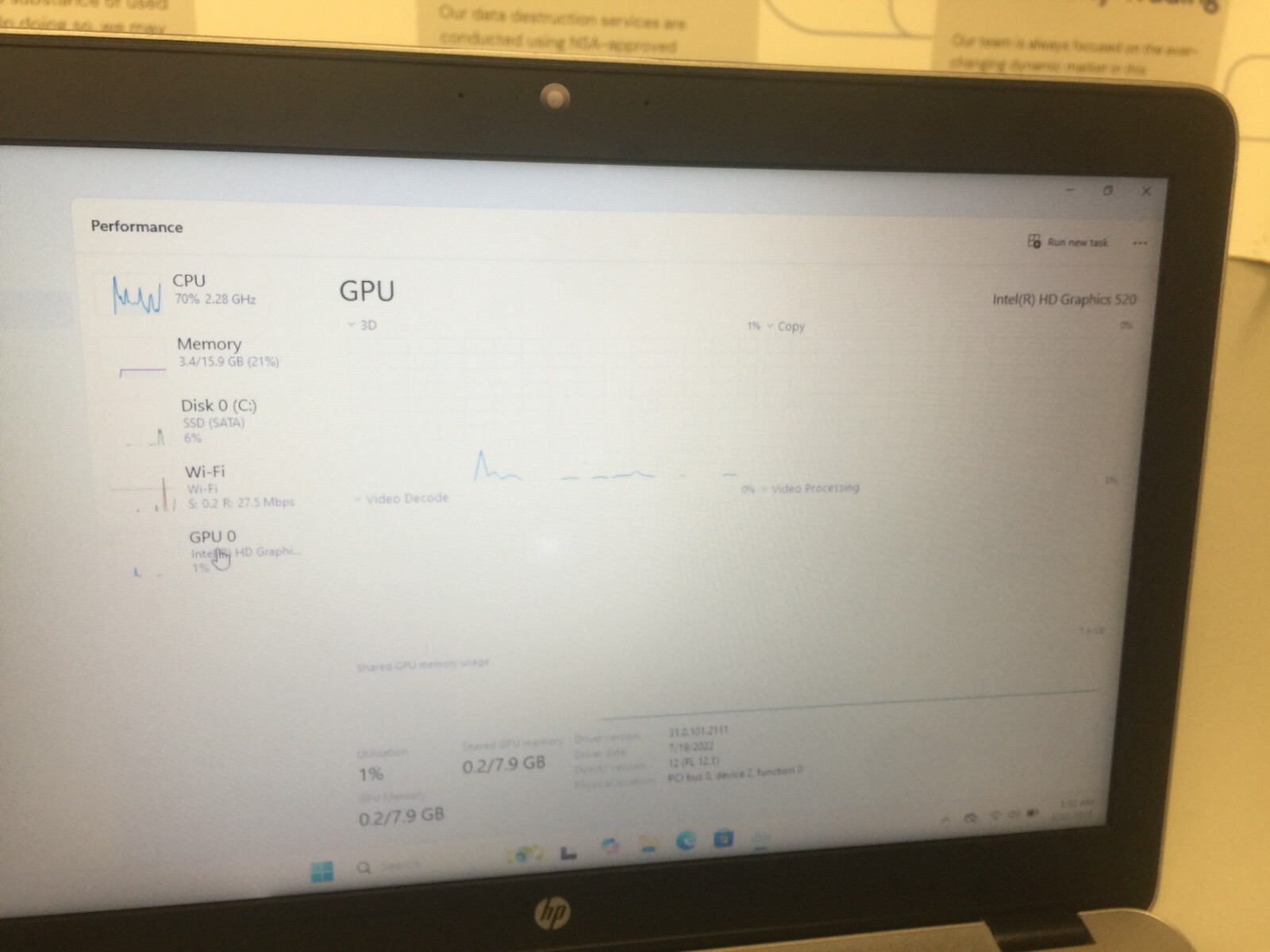 HP EliteBook 850 G3 15.6″ 480 GB SSD Core i5 6th gen 2.30GHz 16 GB RAM