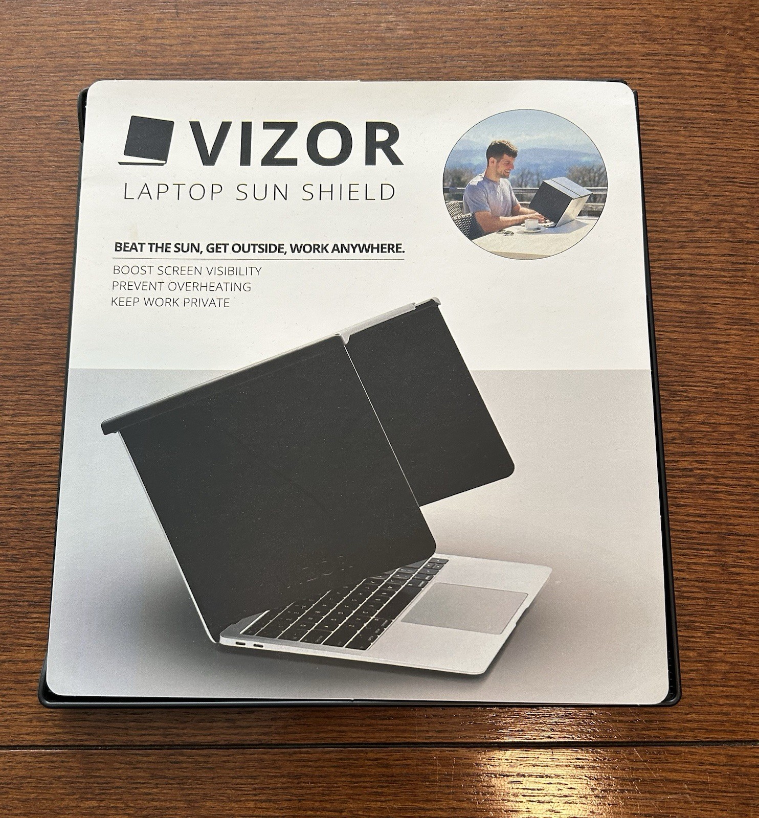 VIZOR Laptop Sun Shield – Adjustable, Portable, Universal Fit See Description