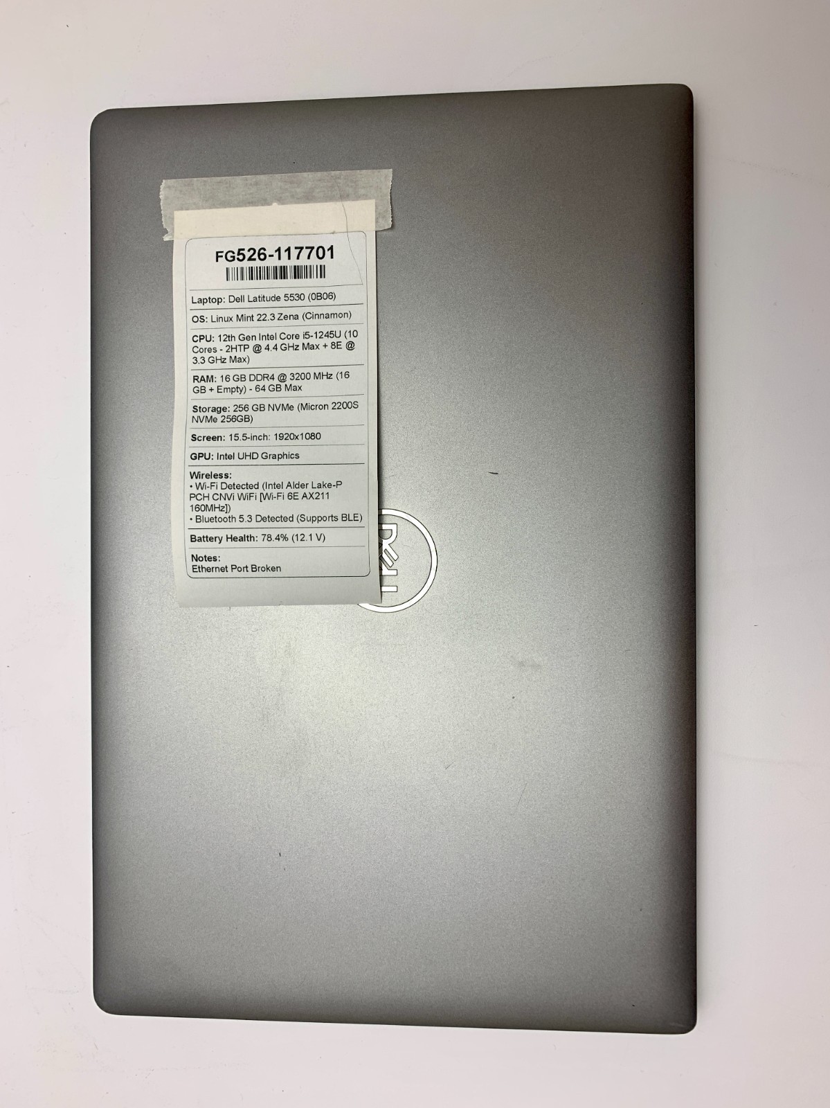 Dell Latitude 5530 | i5-1245U | 16GB RAM | 256GB NVMe | LINUX
