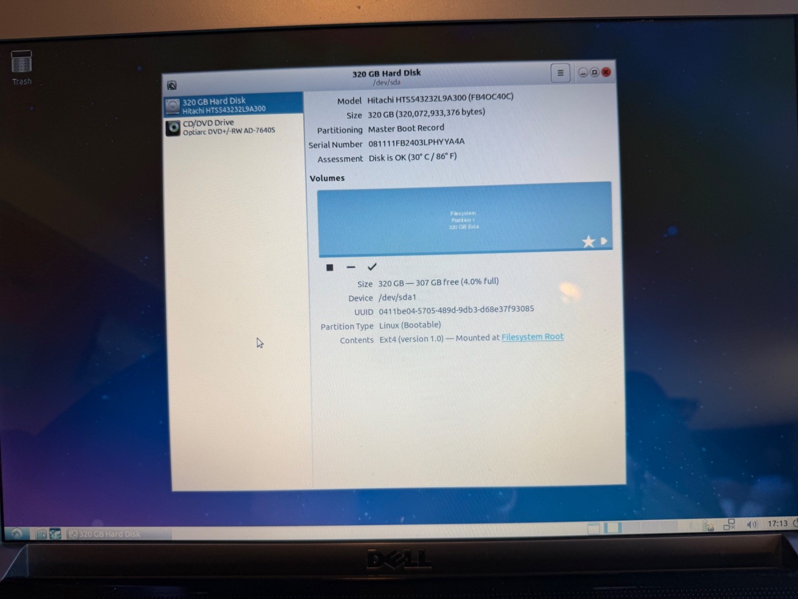 DELL STUDIO 17 – laptop running Ubuntu 320gb hard drive Core 2 duo