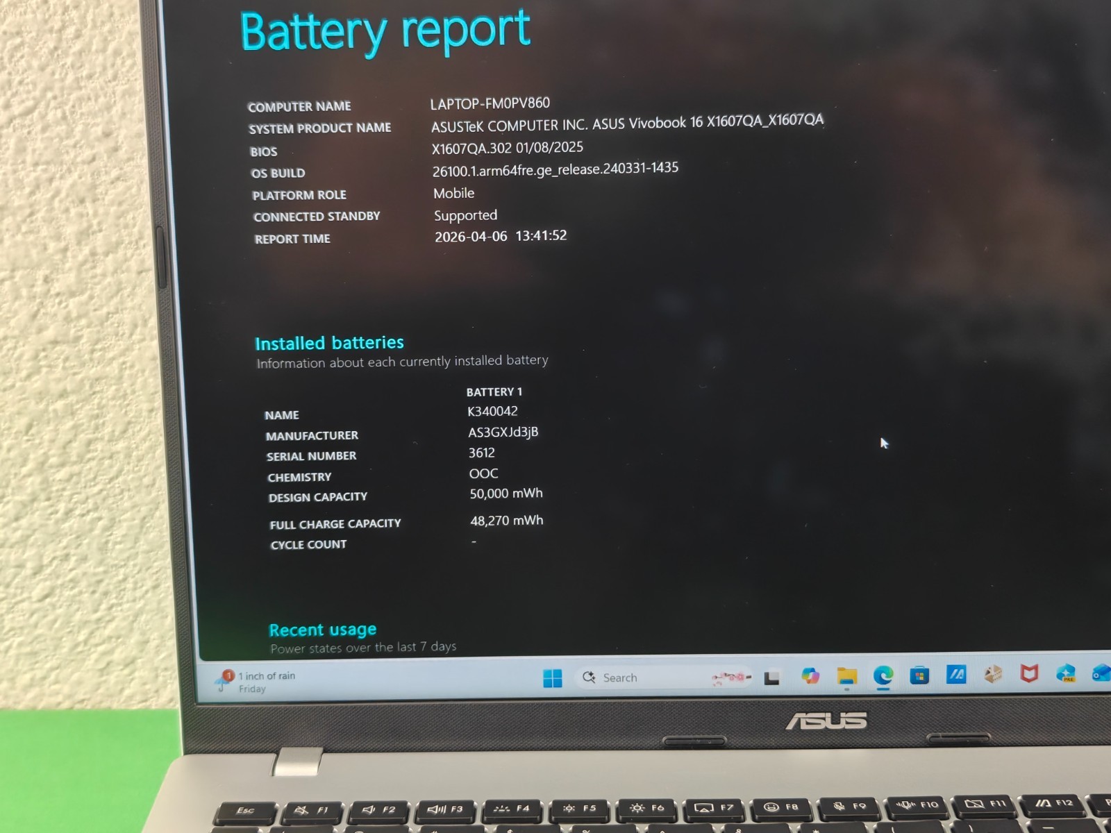 ASUS Vivobook 16 Copilot+ 16″ WUXGA Snapdragon X X126100 16GB 1TB SSD W11H SL