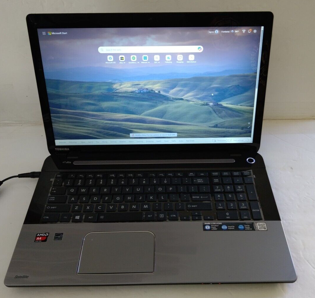 TOSHIBA SATELLITE L75D-S7280 17.3″ 640GB 8GB AMD A4-5200APU 2.00 GHz Win 10 PRO