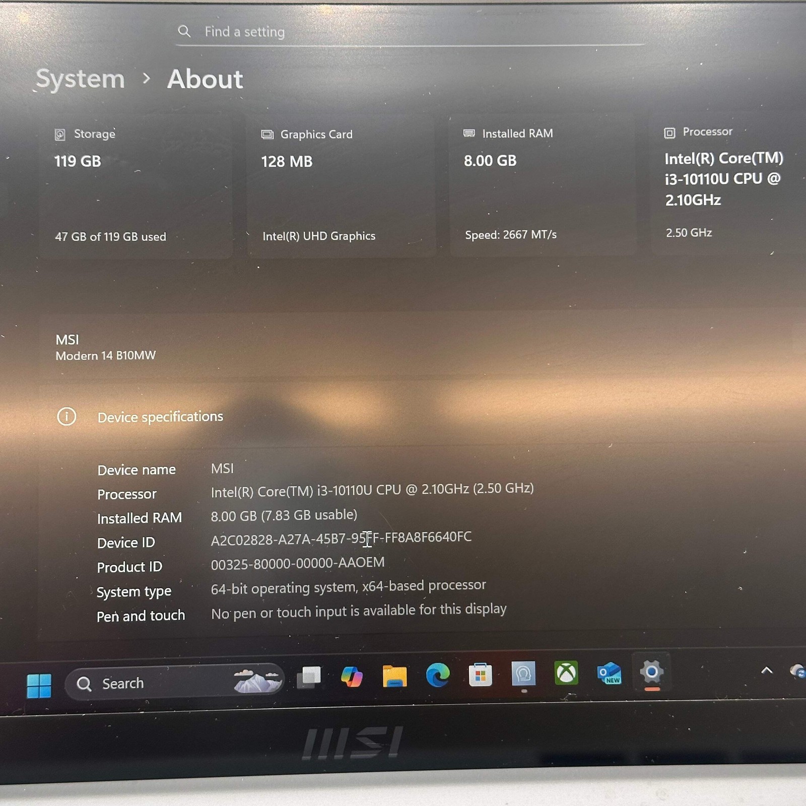 MSI Modern 14 B10MV 14-inch Blue Laptop