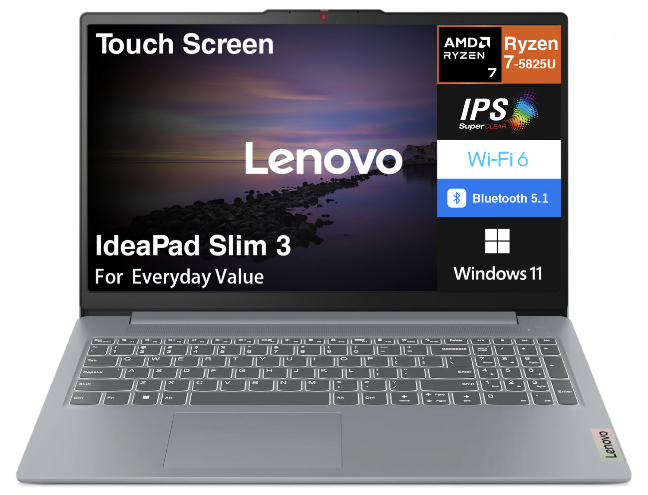 Lenovo IdeaPad 15.6″ 1920×1080 Ryzen 7 5825U 16GB RAM 512GB SSD Windows 11 Pro