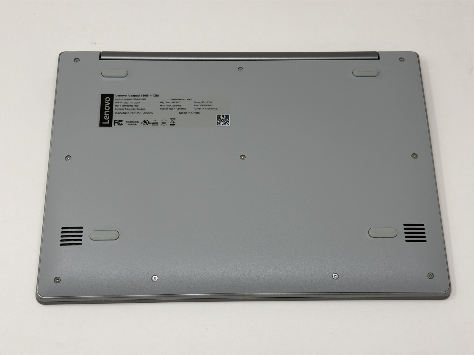 Lenovo IdeaPad 130S-11IGM 11.6in HD 4GB RAM 64GB SSD Laptop – Mineral Gray