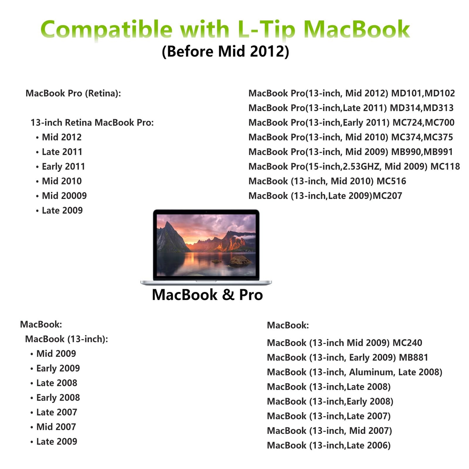 MacBook Pro Charger 60W L-Tip MagSafe 1 Power Adapter (Pre-2012 Models)