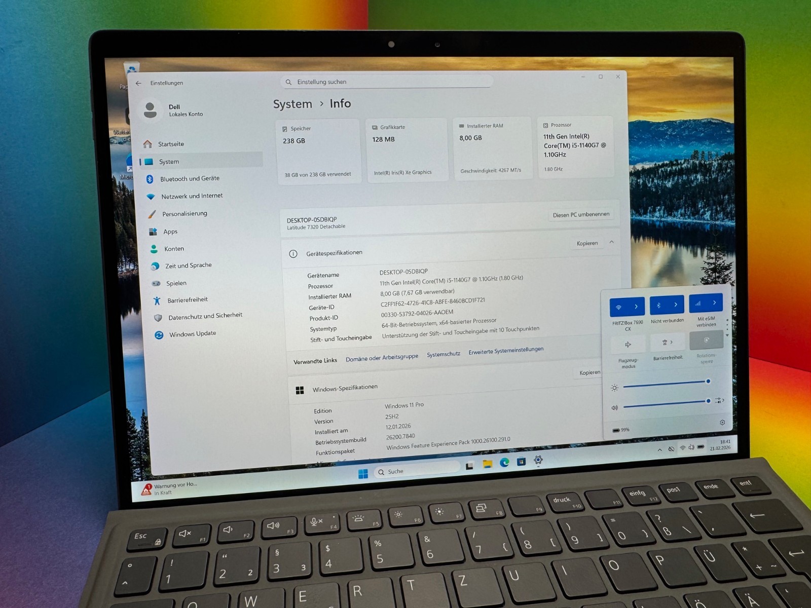 Dell Latitude 7320 2-in-1 LTE eSIM i5-1140G7 8GB 256GB 13″ DE Win11Pro FID ST