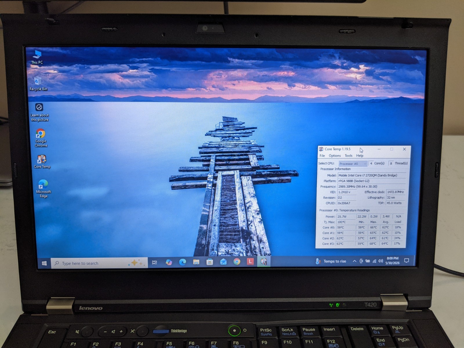 Lenovo ThinkPad T420 Quad Core i7 2720QM 8GB 250GB SSD Win 10 Pro – Grade A