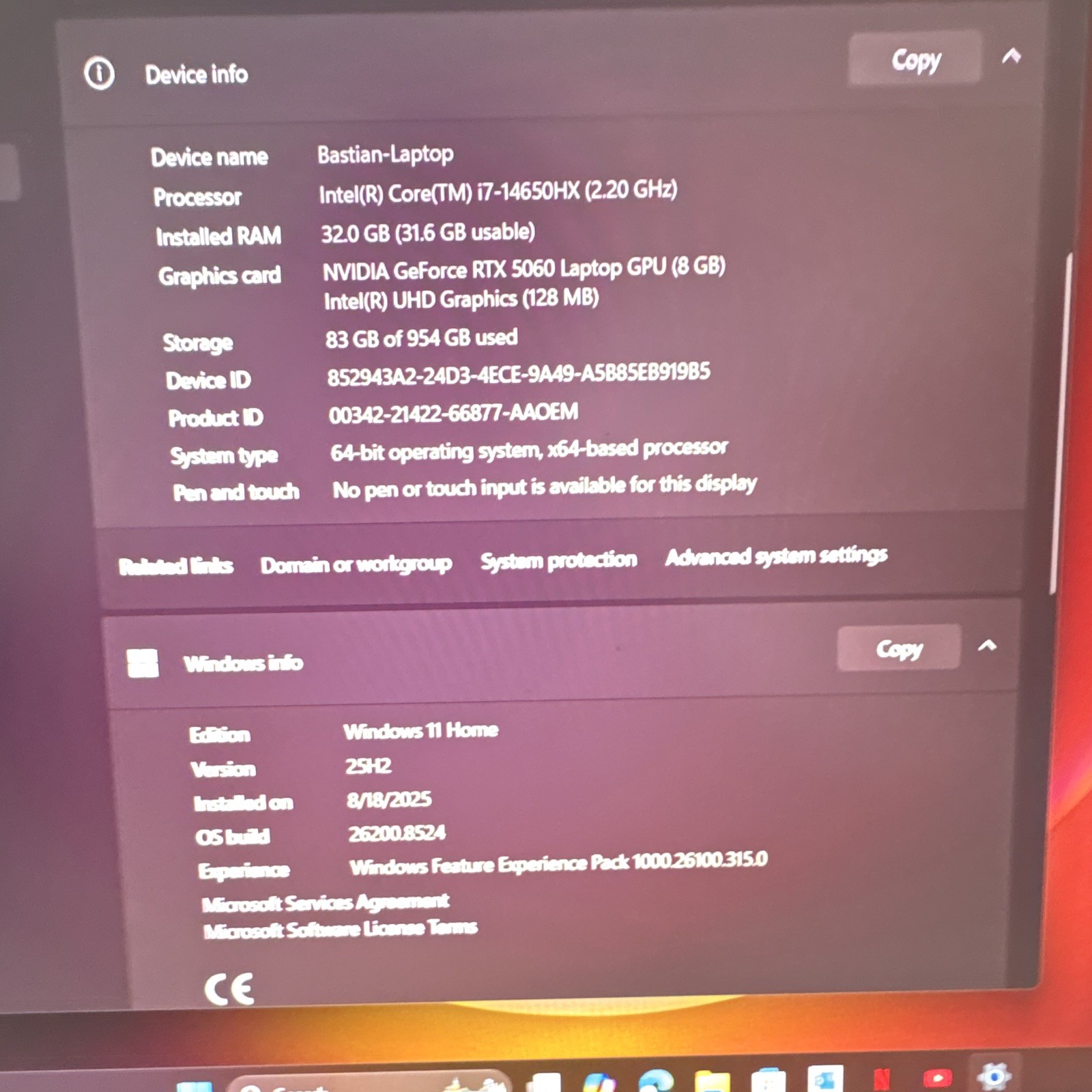 ASUS TUF Gaming F16 16in i7-14650HX 32GB 1TB SSD RTX 5060 Win11 Home