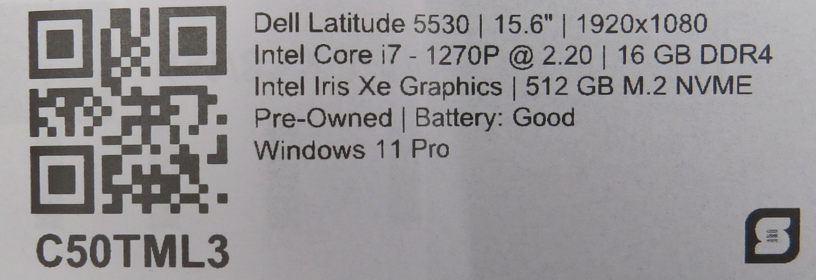 Dell Latitude 5530 | i7-1270P @2.20 | 16GB DDR4 | 512GB M.2 | Win 11 Pro