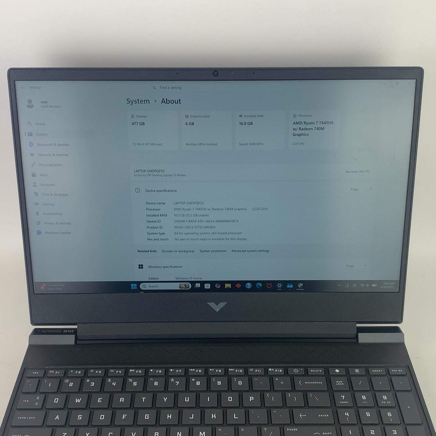 Broken 6 7 7445HS 16GB RAM 512GB GeForce RTX 4050