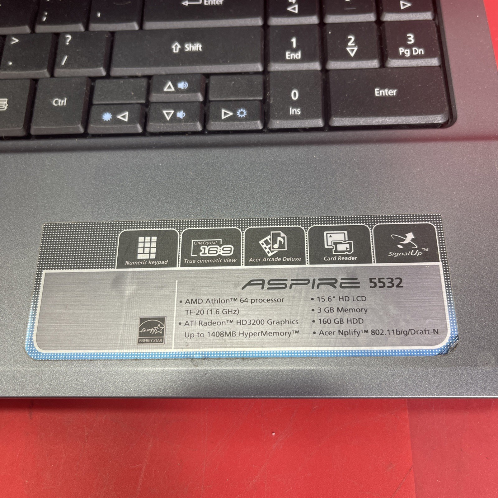 Acer Aspire 5532 Series KAWG0 Laptop Black USB 15.6″ HD LCD Display – For Parts