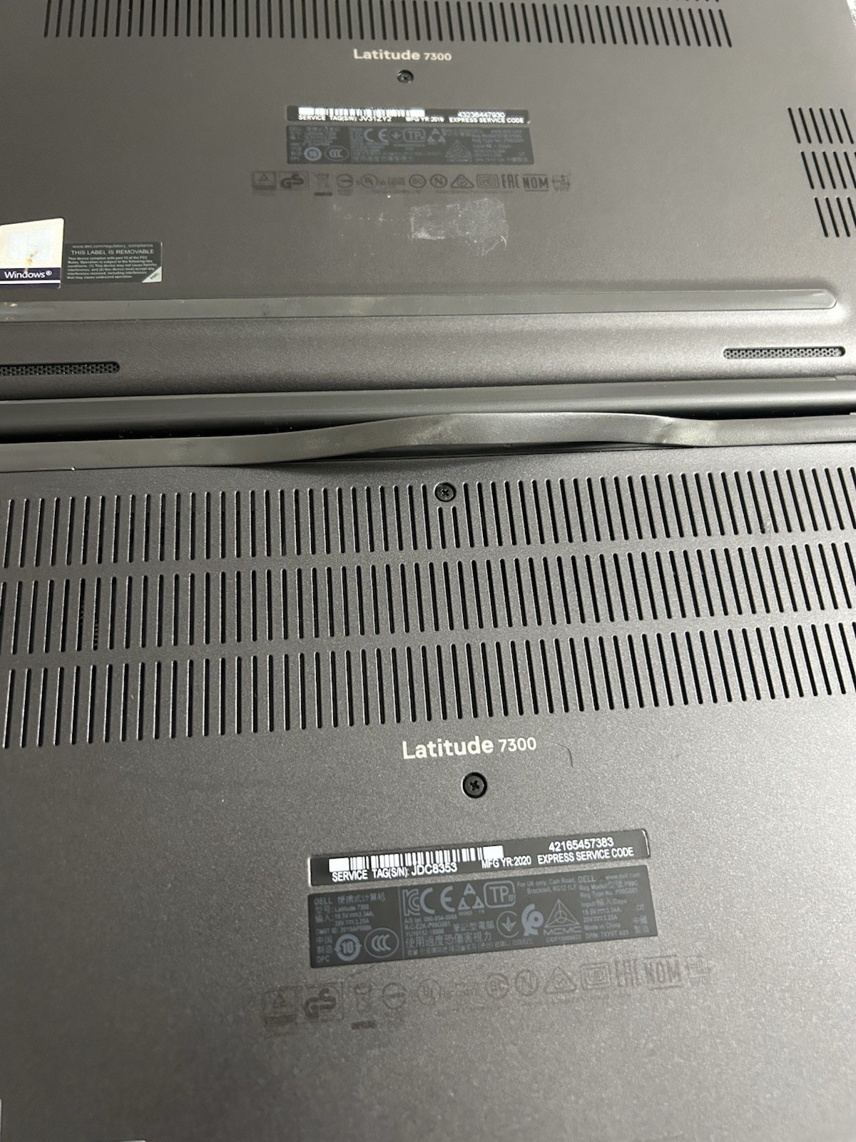 LOT OF 5 DELL LATITUDE 7300 SERIES LAPTOPS i7 2 4 GB RAM BATTERY INCLUDED