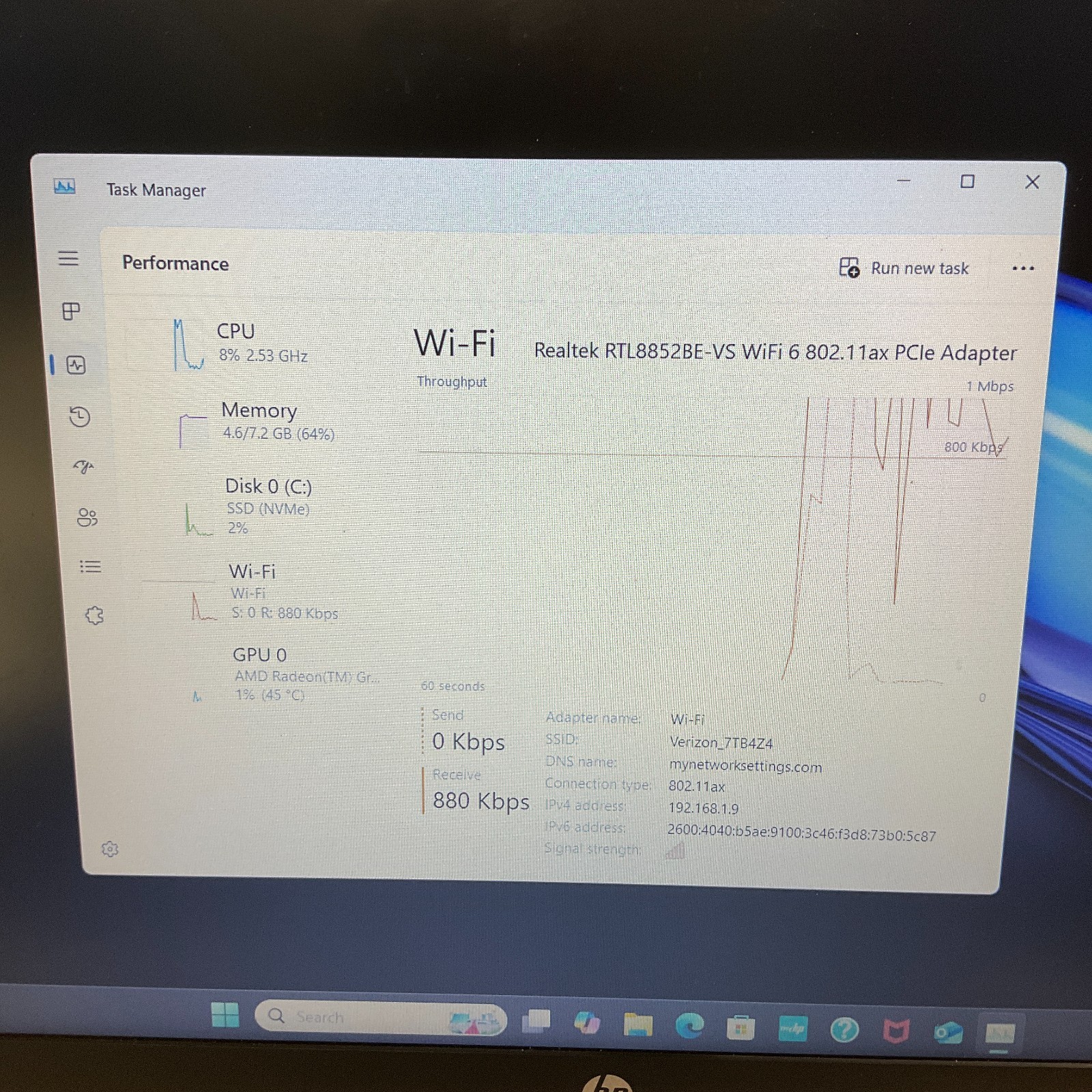 HP 15-fc0039wm 15.6″ Rose Gold Laptop AMD Ryzen 5 7520U @ 2.80 GHz 8GB 256GB