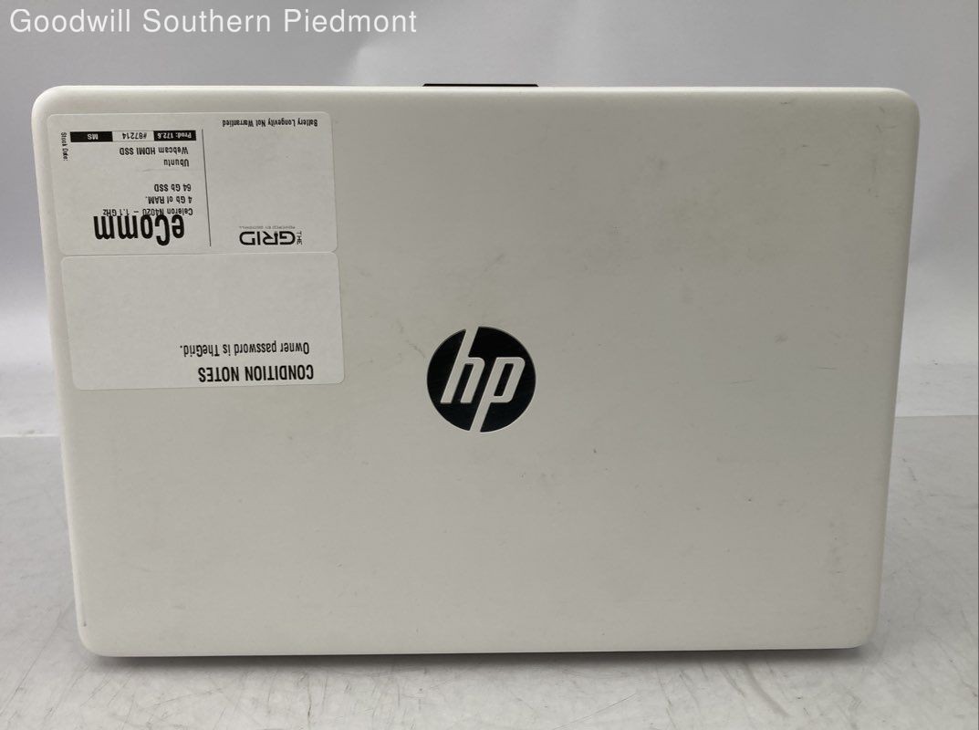 HP 14-dq0032dx Intel Celeron N4020 1.10GHz 4GB RAM 64GB SSD Ubuntu