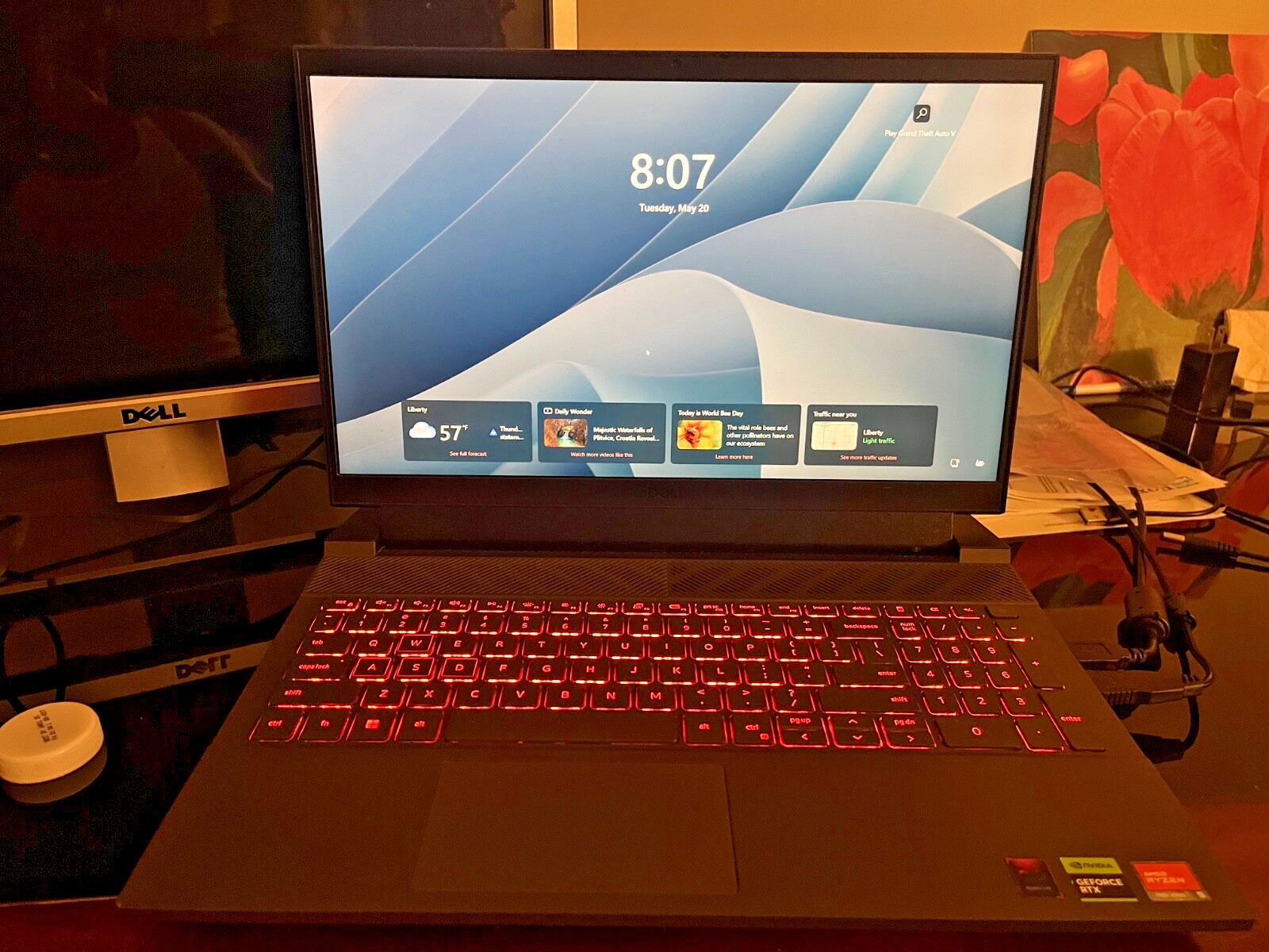 Dell G15.6″ (512GB SSD, AMD Ryzen 5 6000 Series, 4.50 GHz, 8GB) Gaming Laptop –