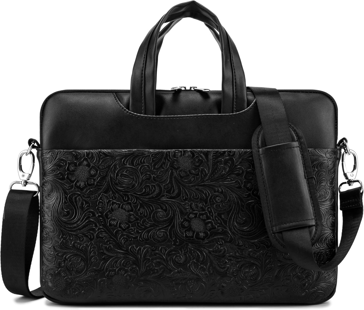 Embossed PU Leather 360° Heavy Duty Protective Laptop Sleeve for 15 inch-16 inch