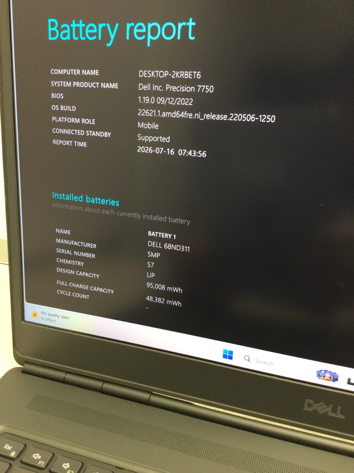 Dell Precision 7750 i7-10875H 2.30GHz 32GB 256GB NVMe 17.3″ RTX 4000