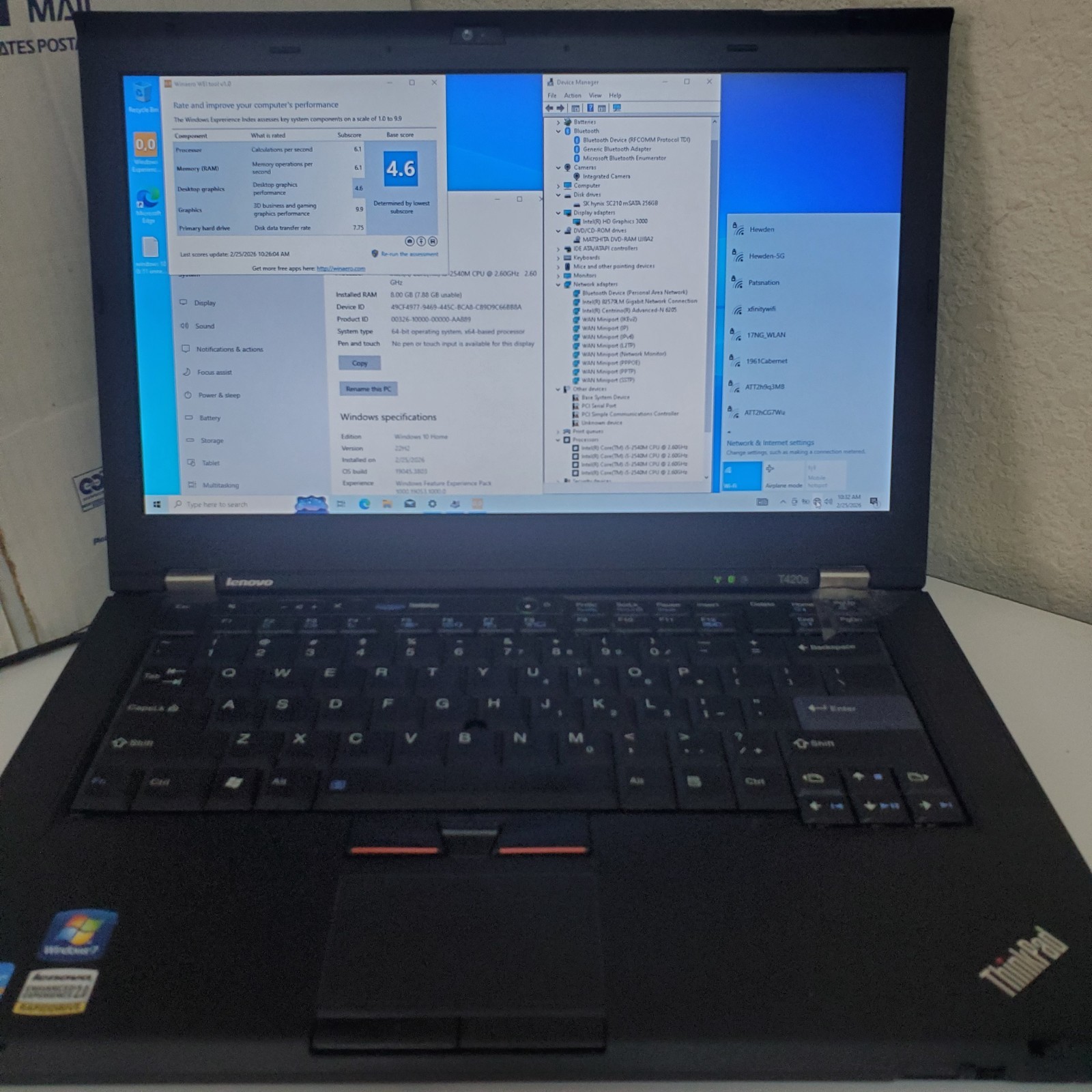 BULK LOTS 8 Lenovo T420s laptops i5-2540M 256/128GB SSD 8GB RAM 16×9 & Dell 3593