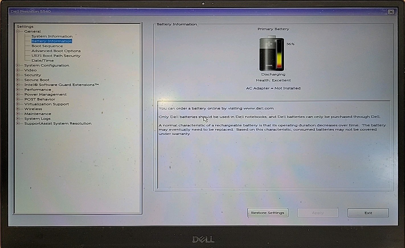 Dell Precision 5540, Intel Core i7-9750H @ 2.6GHz, 8GB RAM, NO SSD, NO OS *READ*