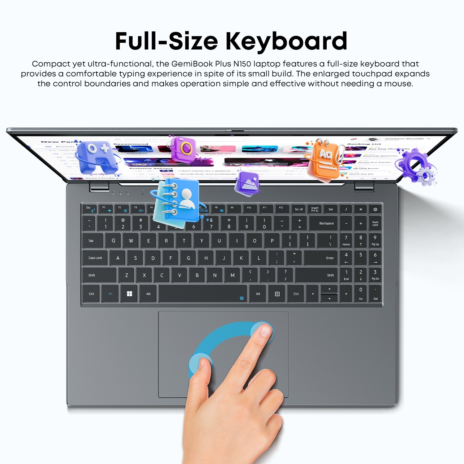 CHUWI GemiBook XPro 14.1″ Windows 11 Laptop, Intel N100, 8/16GB RAM, 256/512 SSD