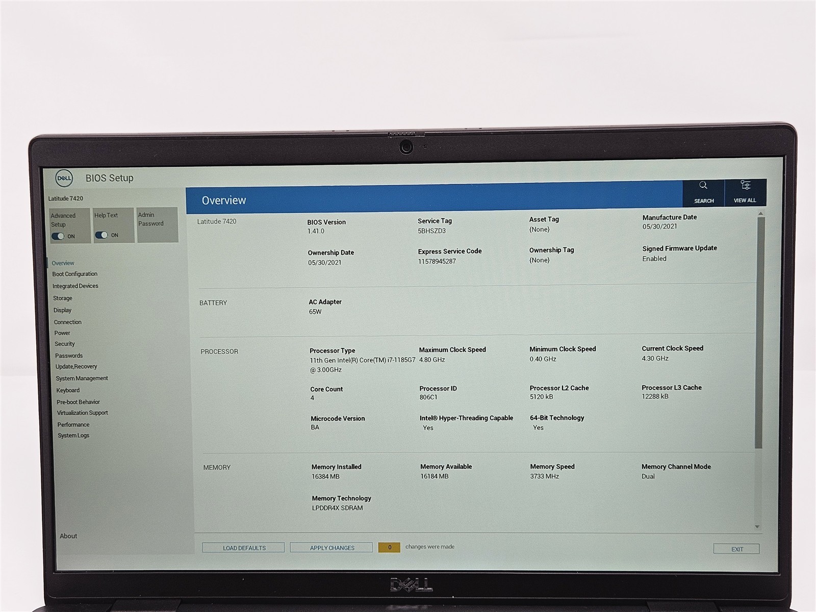 Dell Latitude 7420 i7-1185G7 16GB 512GB SSD 14 Screen