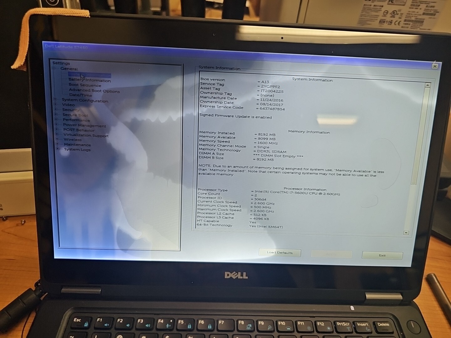DELL Latitude E7450 14″ Intel Core i7-5600U 2.60GHz 8GB 256gb Bad Lcd Excel Batt